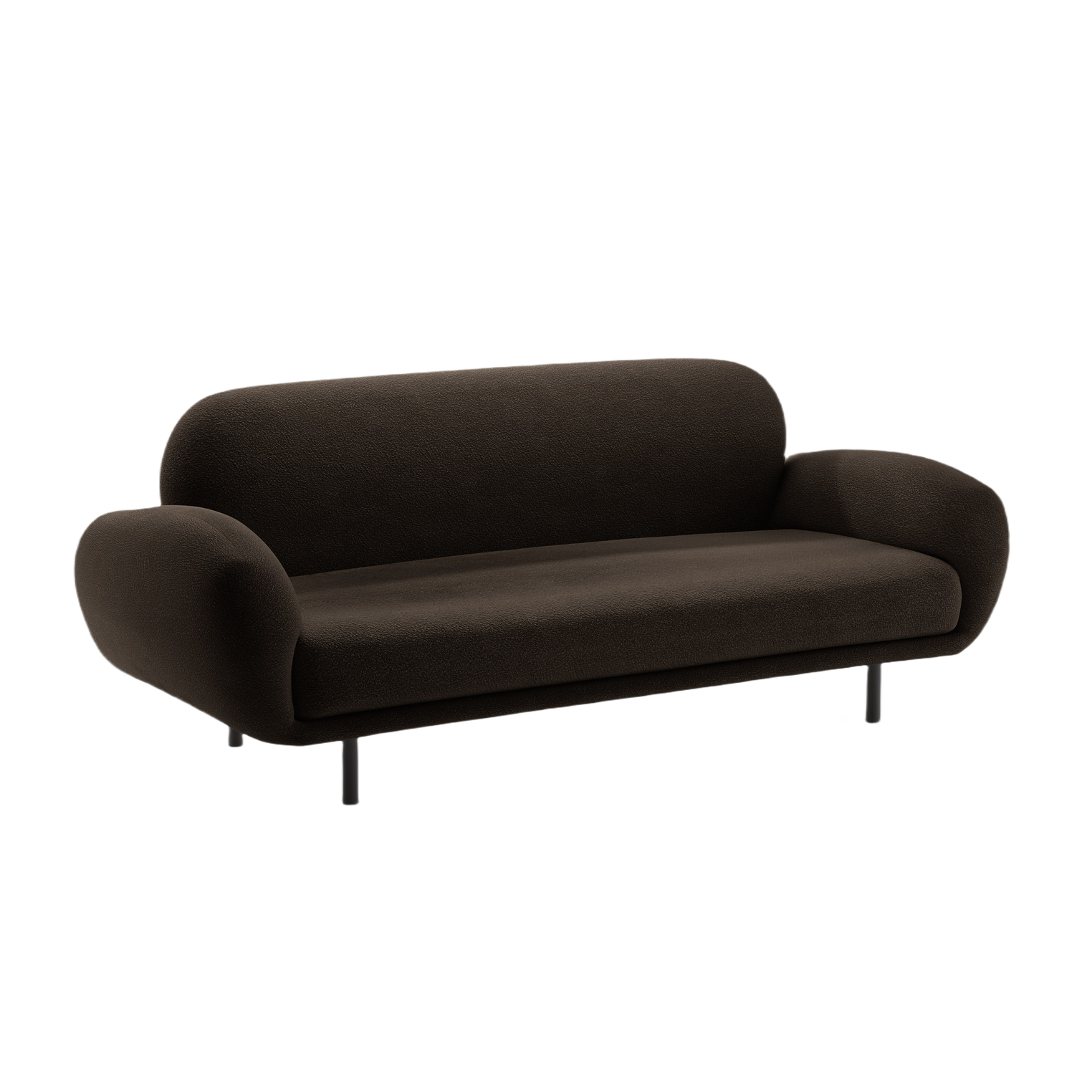 Sofa 2,5-sitzige POPPY braun Boucle
