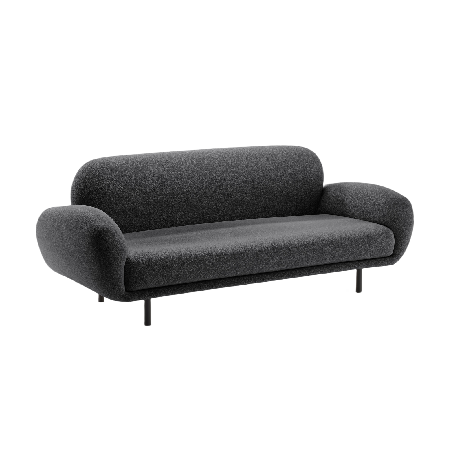 2.5-seater Sofa POPPY dark gray boucle