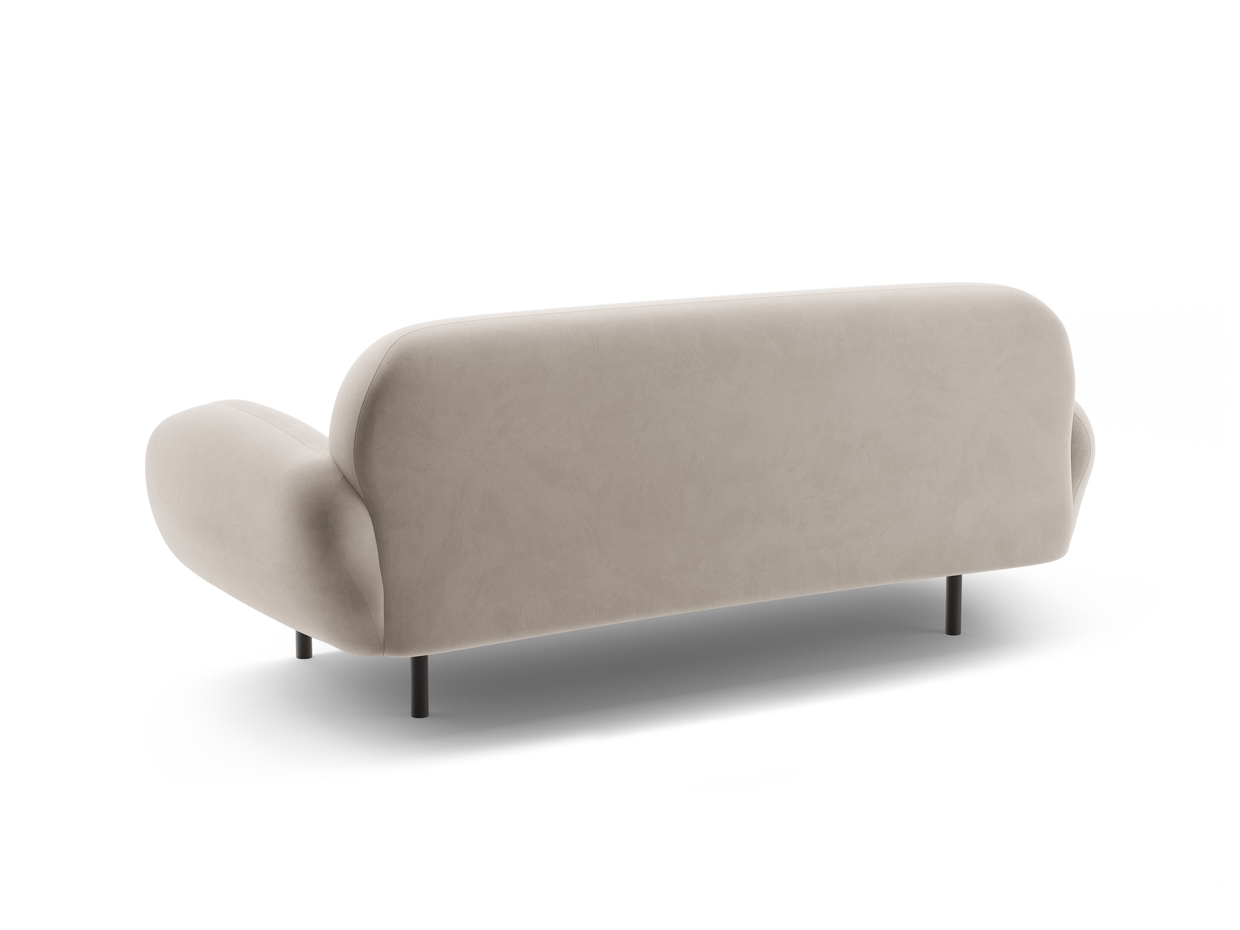 Velvet sofa 2.5-seater POPPY light beige