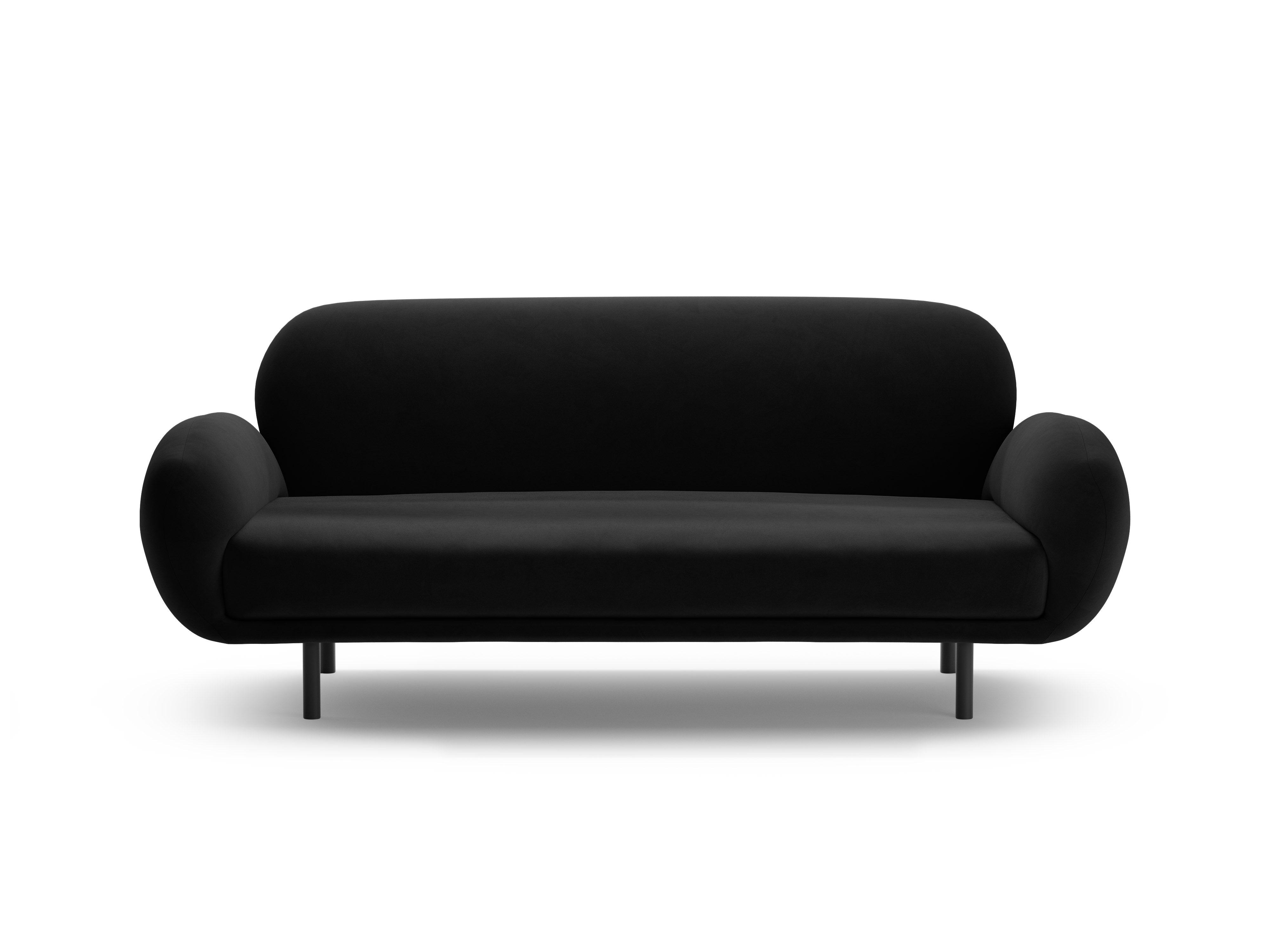 Velvet sofa 2.5-seater POPPY black