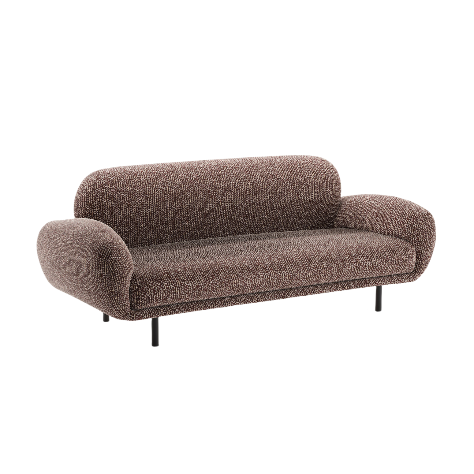 Sofa 2,5-sitzige POPPY braunes Chenille