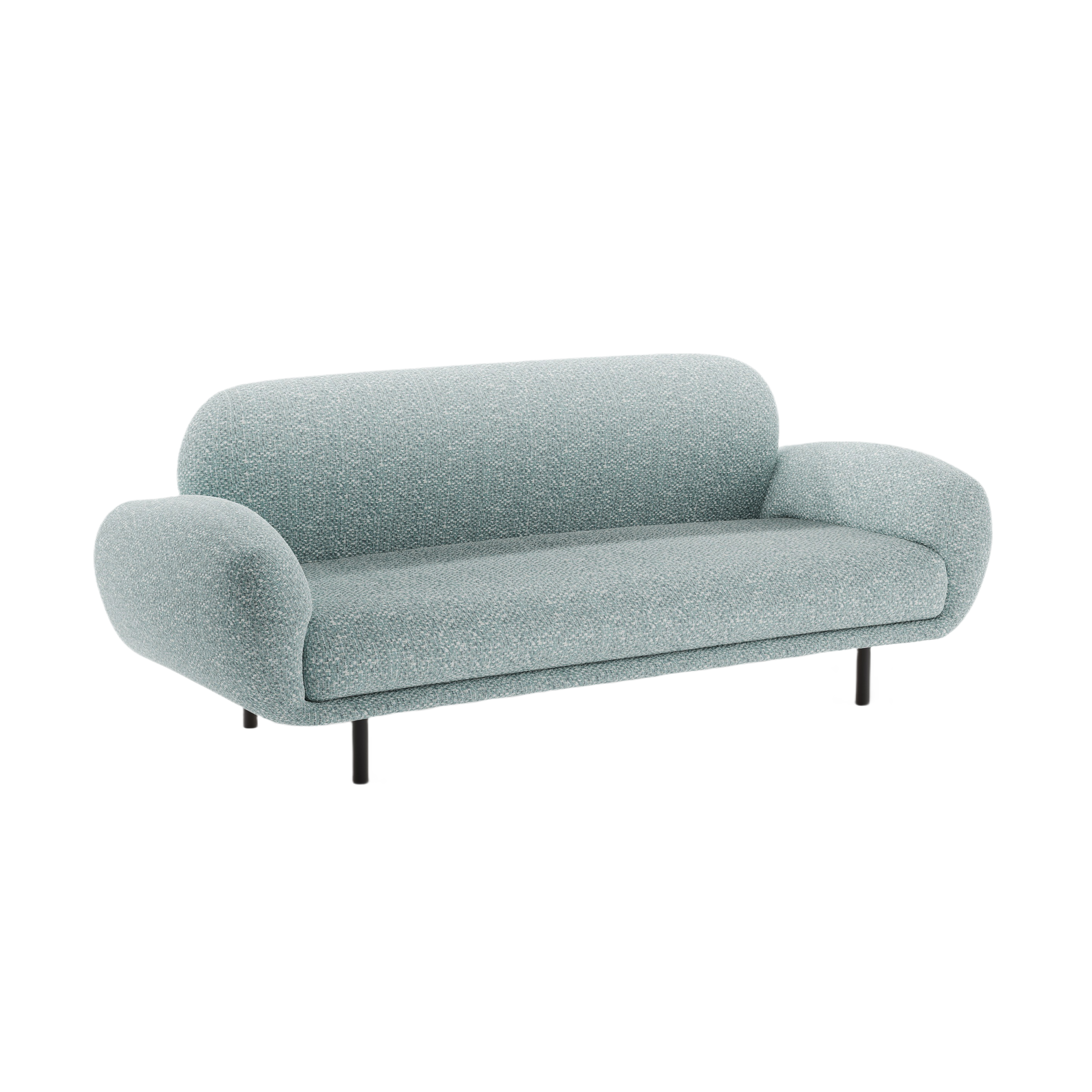 2.5-seater POPPY sofa in muted blue chenille