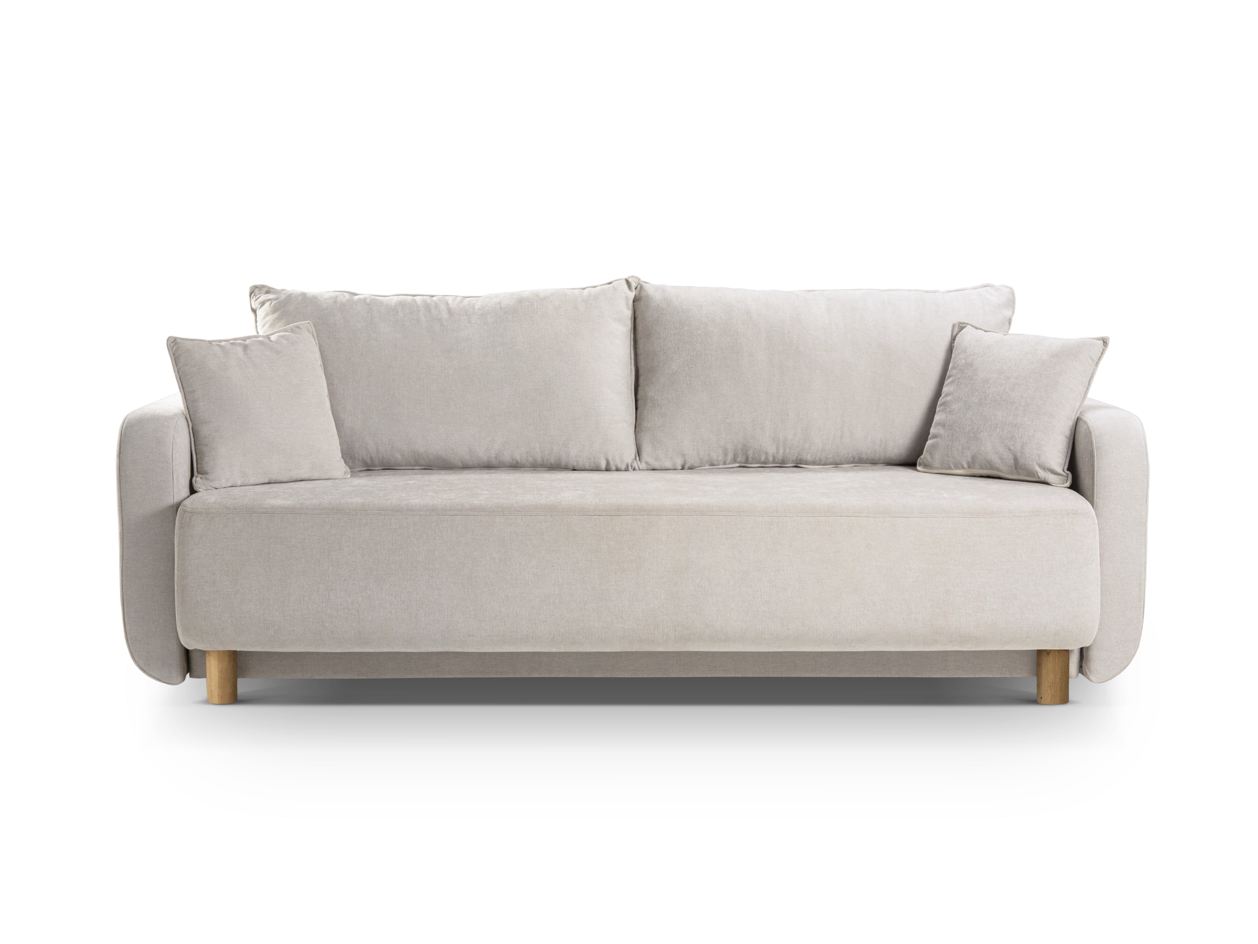 3-seater sofa with sleeping function ELEN beige chenille