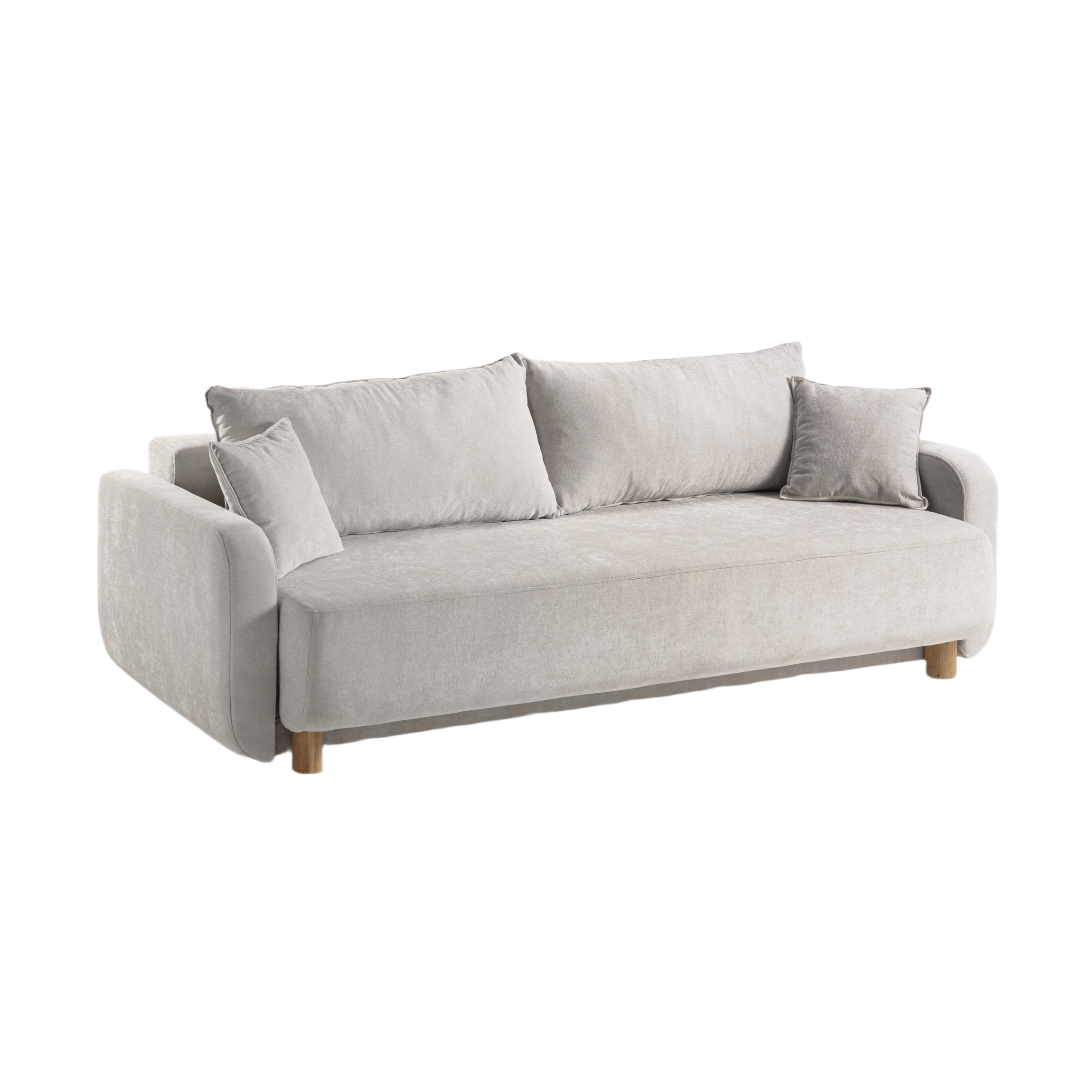 3-seater sofa with sleeping function ELEN beige chenille