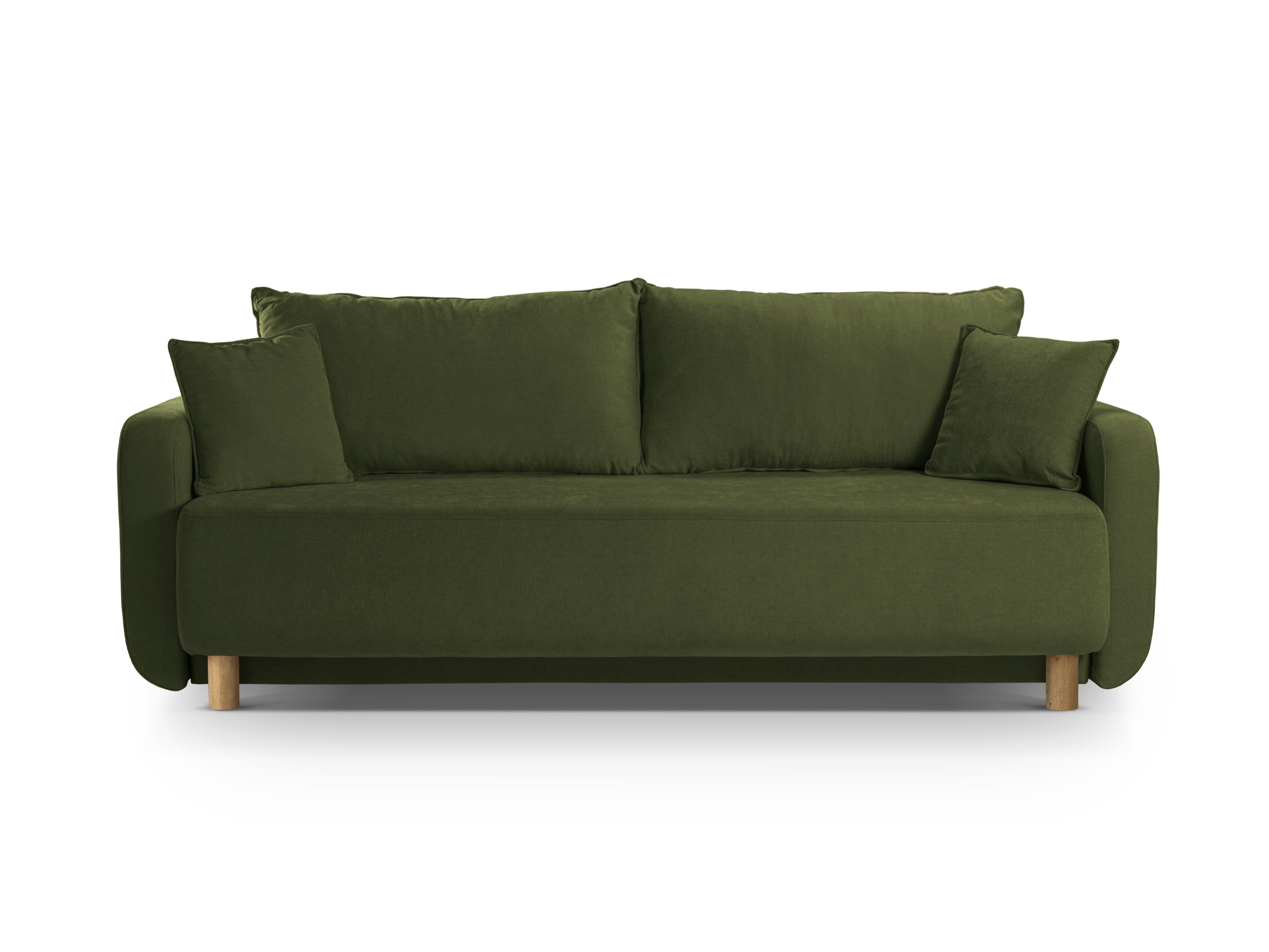 3-seater sofa with sleeping function ELEN green chenille