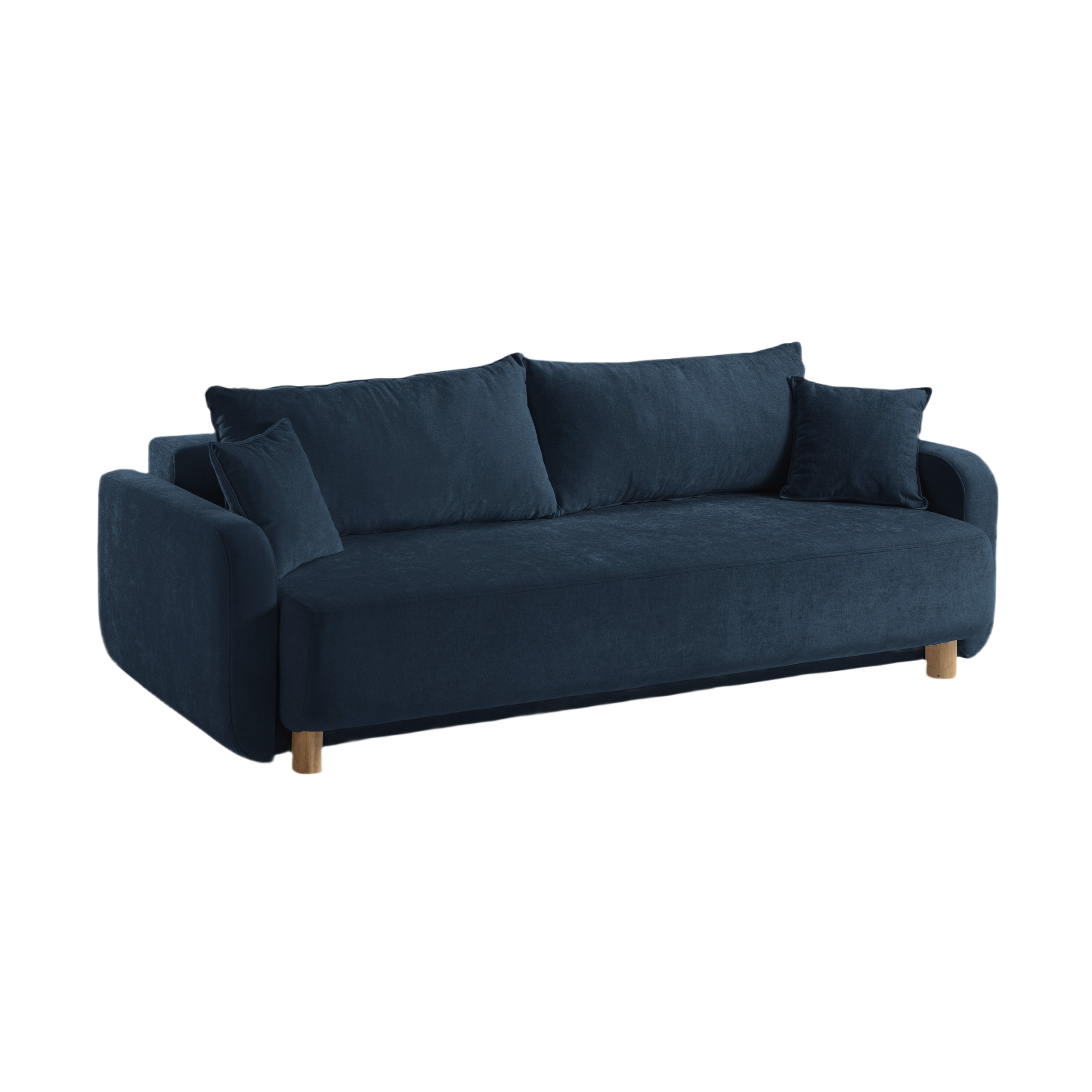 Sofa 3-Sitzer mit Schlaffunktion ELEN marineblau Chenille