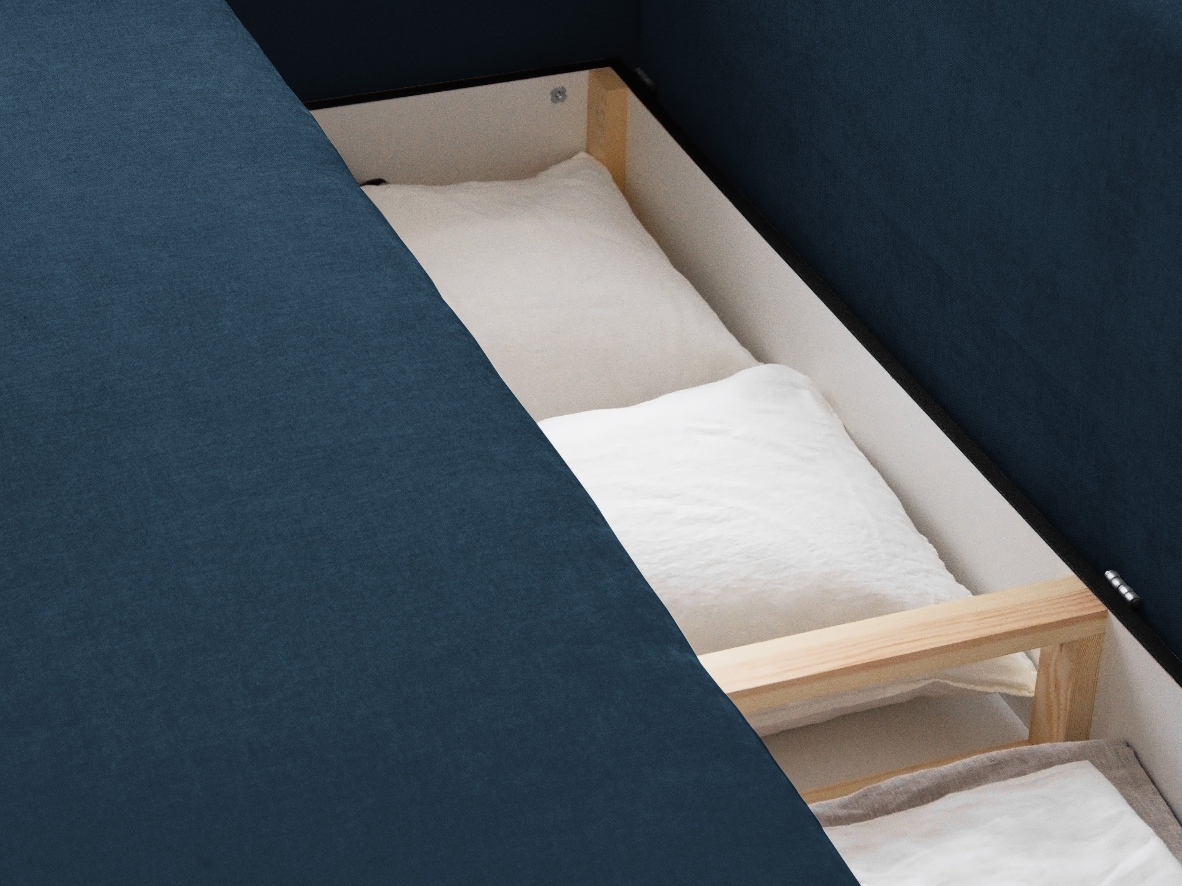 Sofa 3-Sitzer mit Schlaffunktion ELEN marineblau Chenille