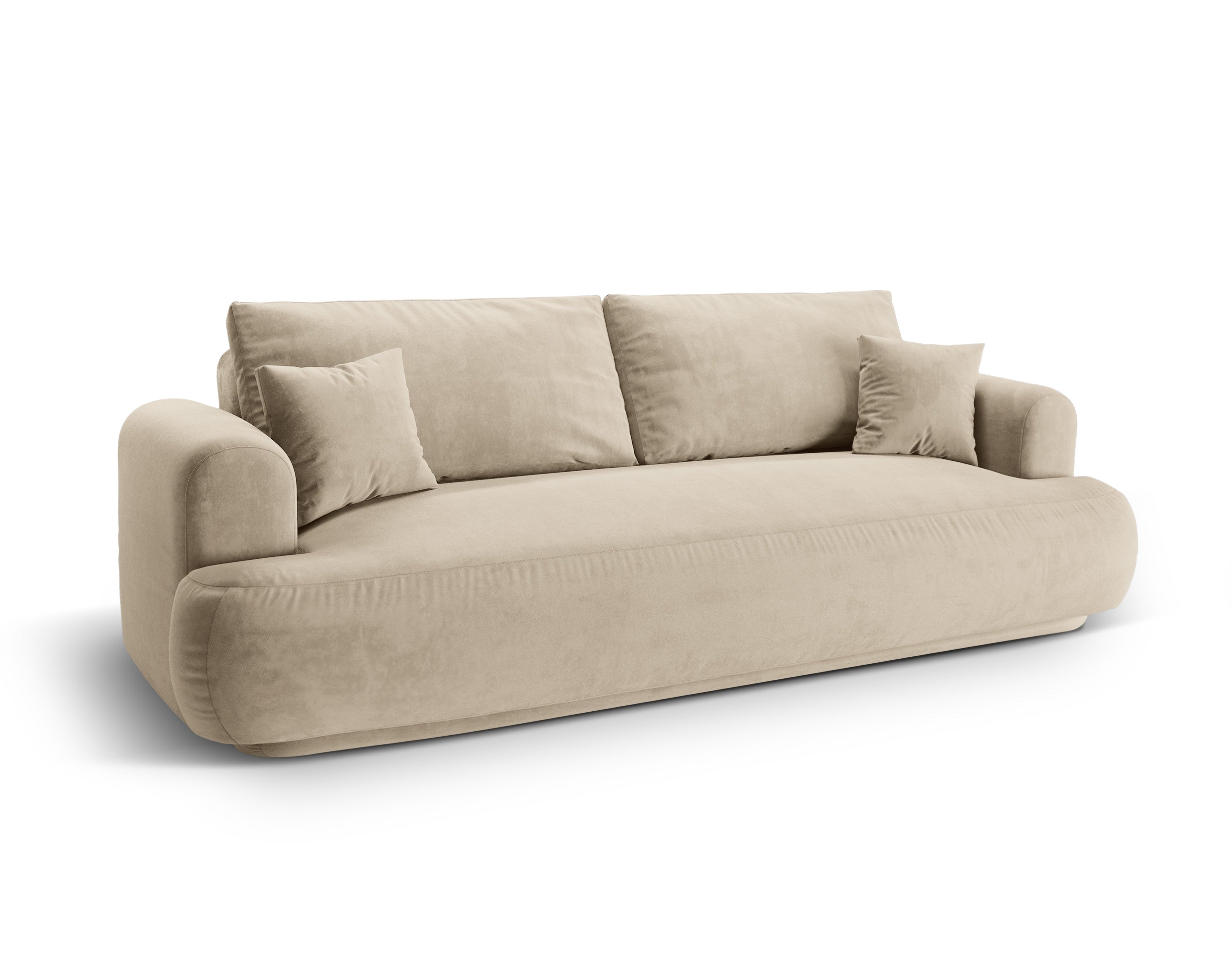 Velvet sofa with Ella light beige sleeping function
