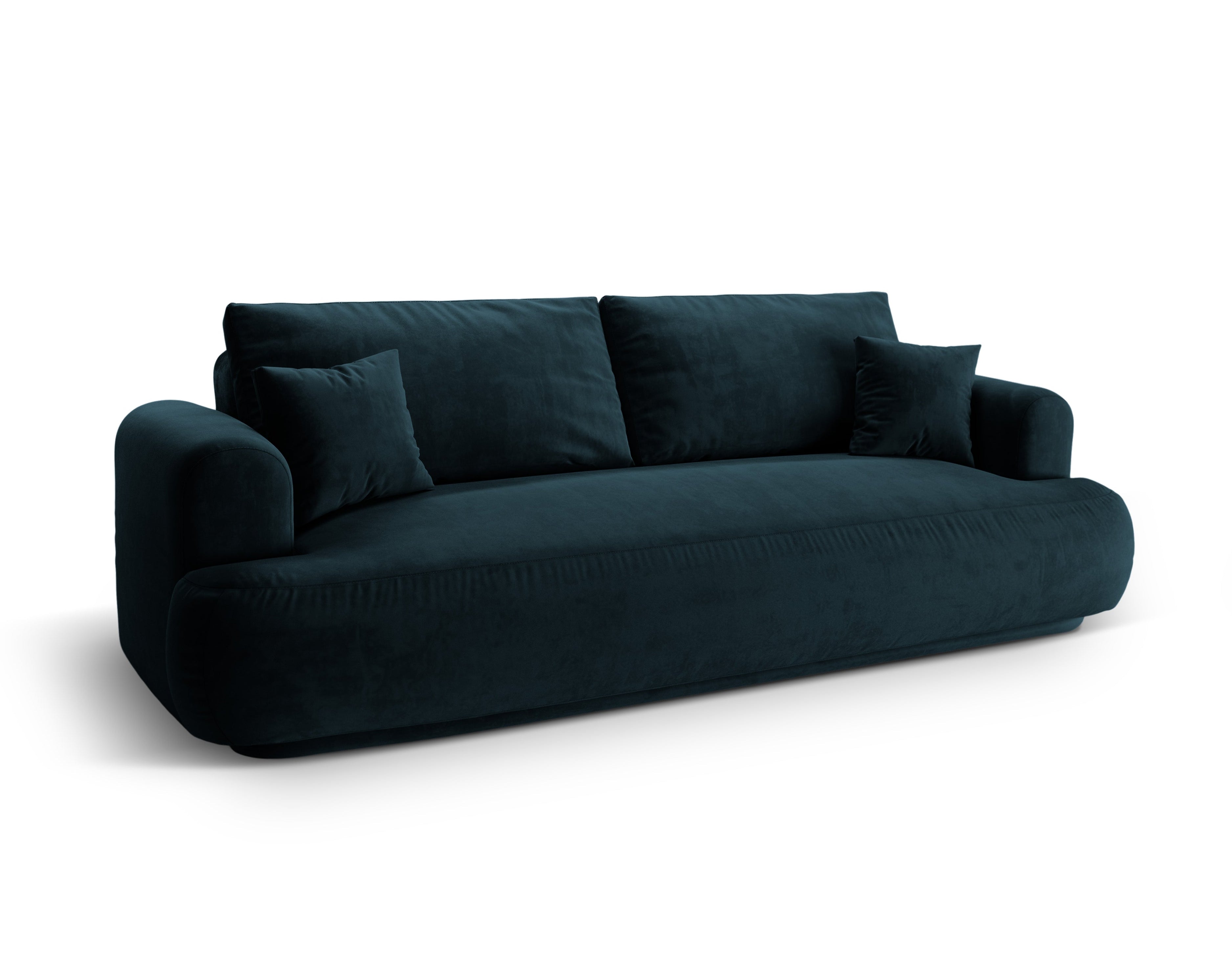 Velvet sofa with Ella Petrol navy blue sleeping function