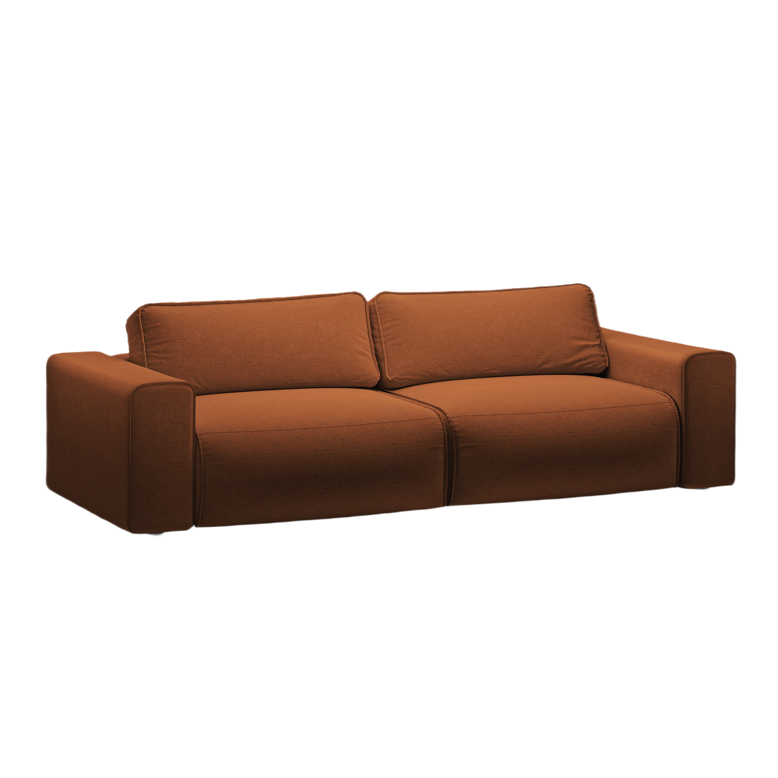 3-seater sofa with sleeping function VICTOR brick chenille