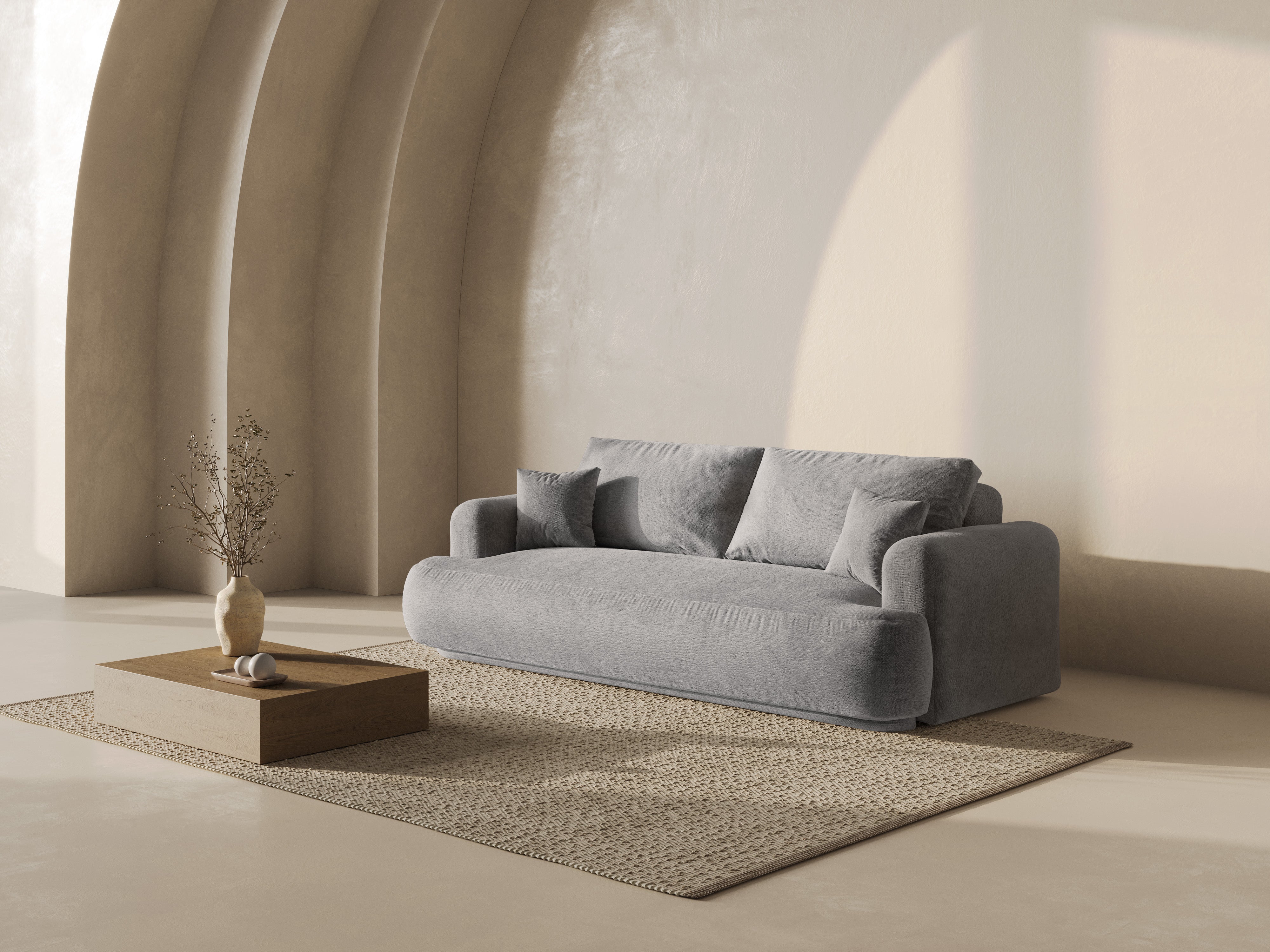 Sofa with sleeping function Ella Jasnoszary