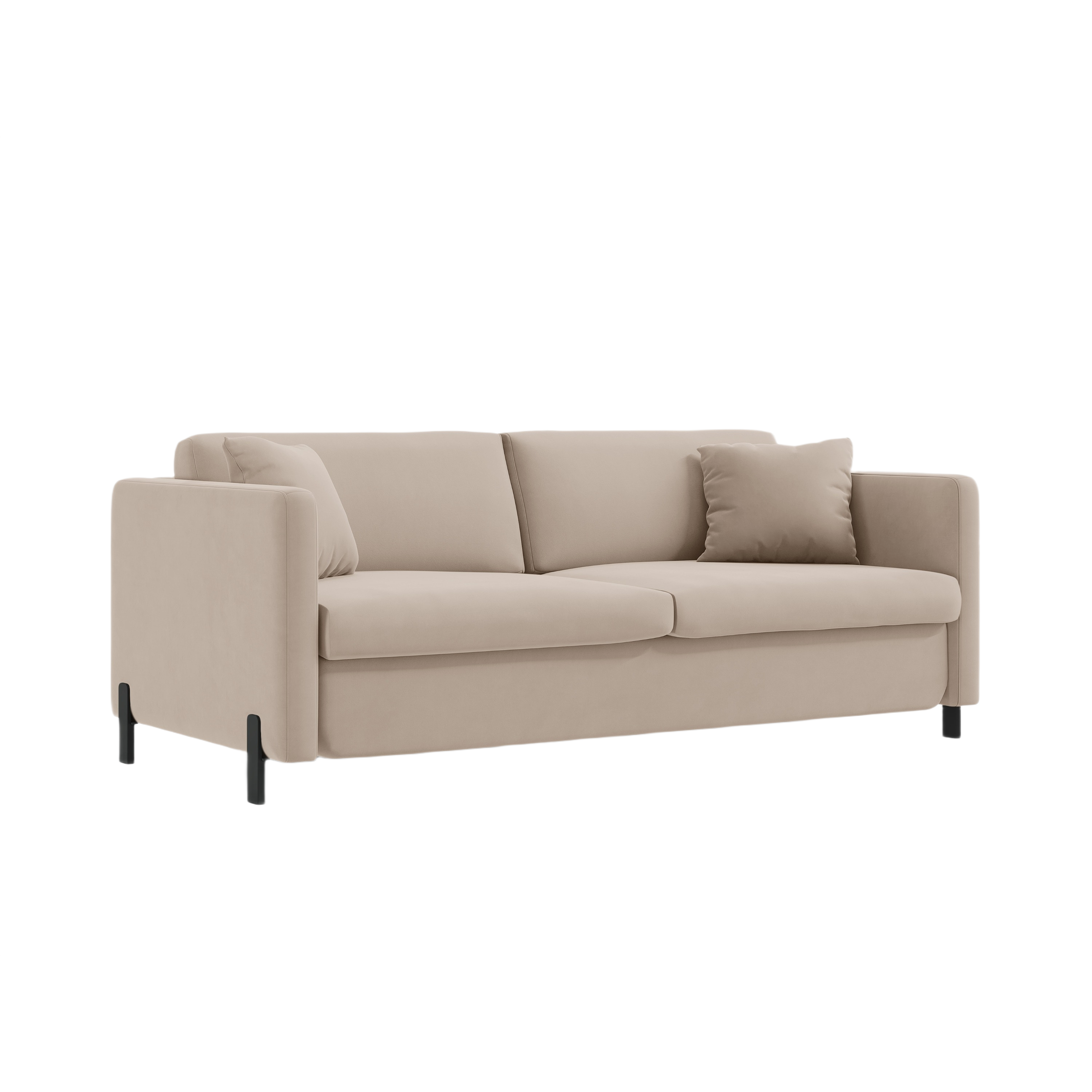 Velvet Sofa with Bed Function, "Gloria", 3 Seats, Beige, 202x102x80
Made in Europe