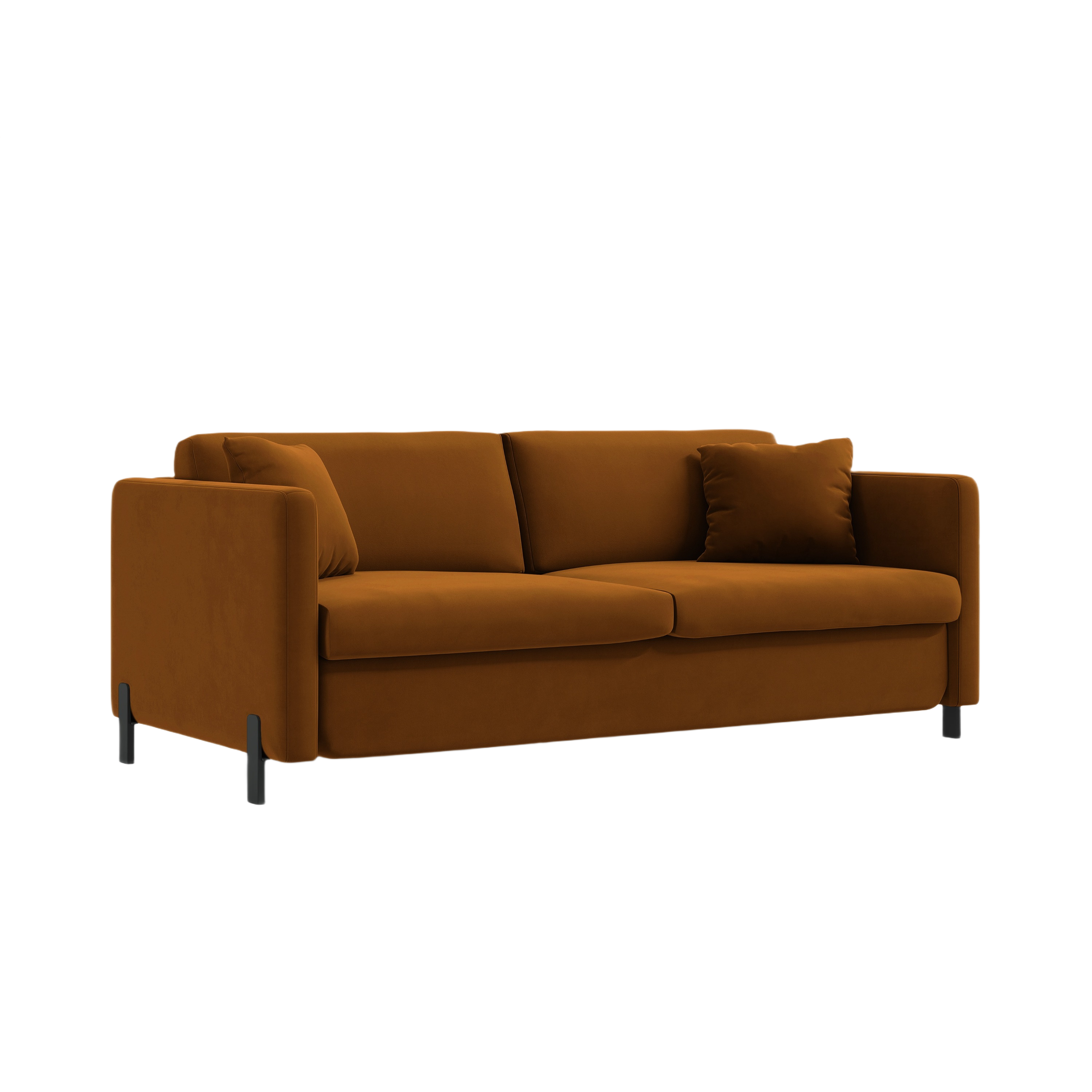 Velvet Sofa with Bed Function, "Gloria", 3 Seats, Brown, 202x102x80
Made in Europe