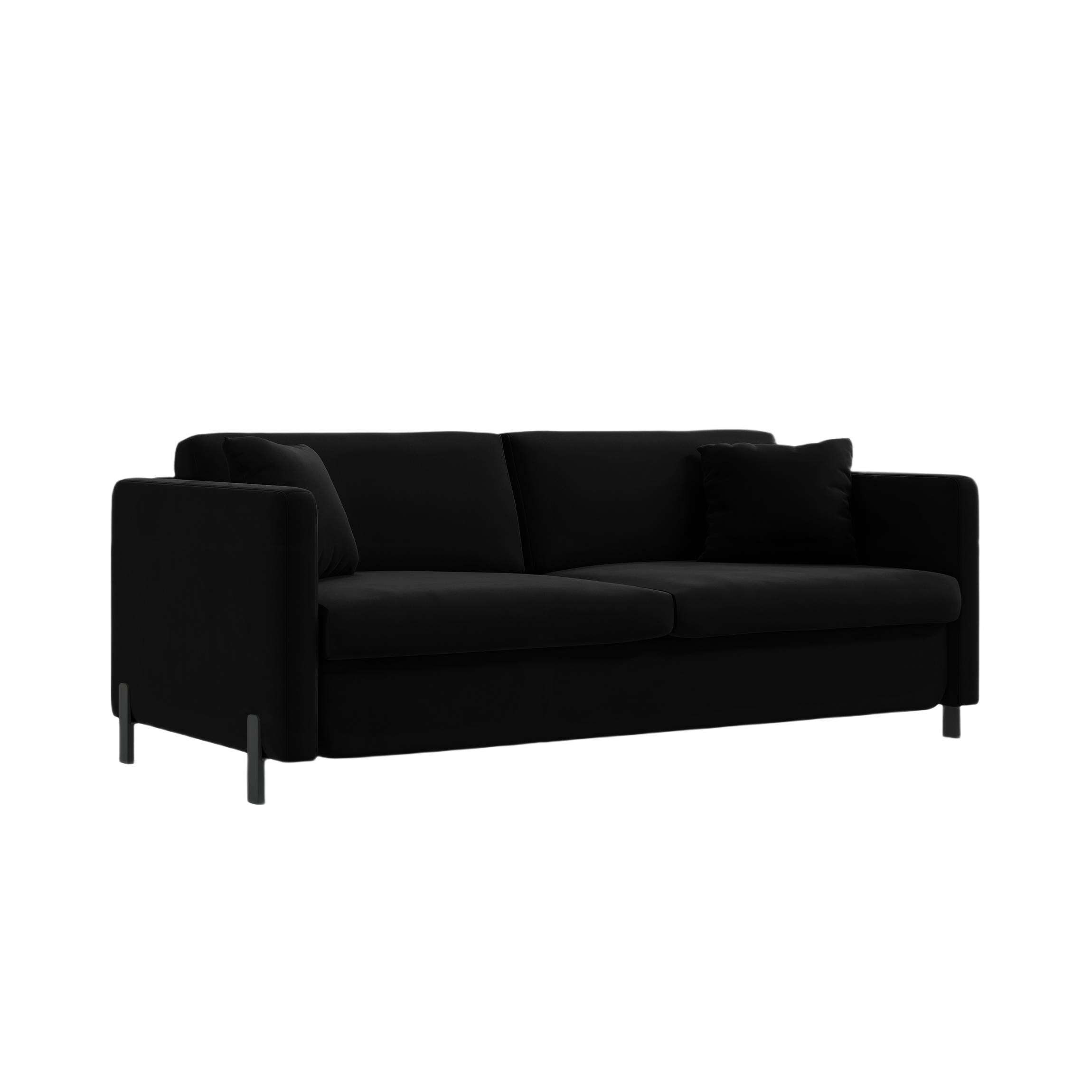 Velvet Sofa with Bed Function, "Gloria", 3 Seats, Black, 202x102x80
Made in Europe