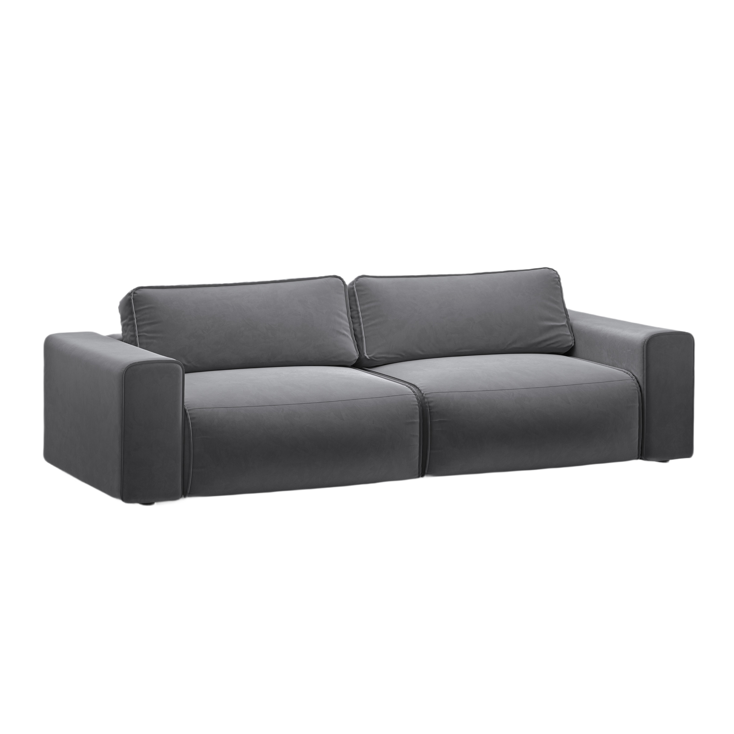 Velvet 3-seater sofa with sleeping function VICTOR gray