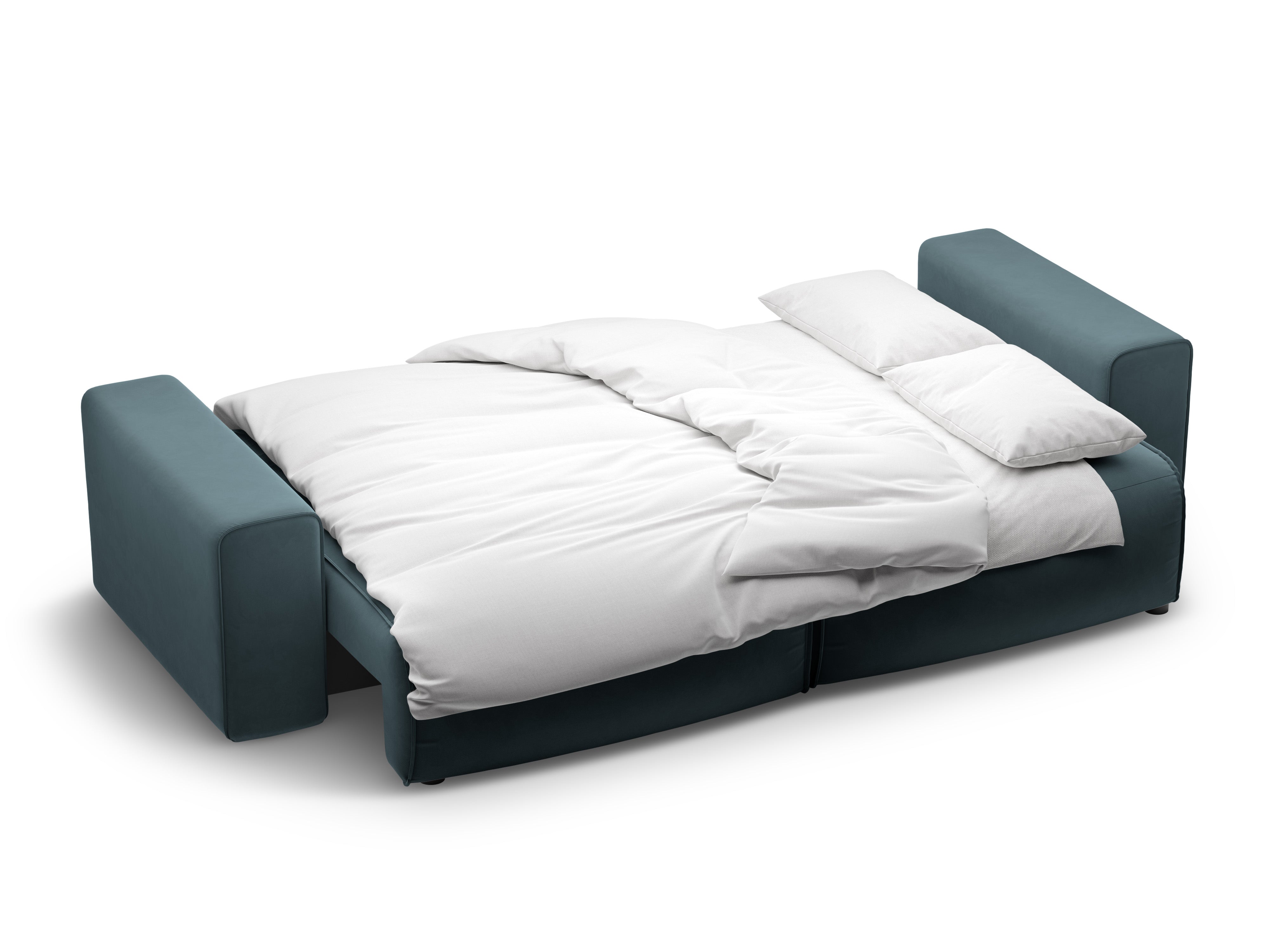 Velvet 3-Seater Sofa with Sleeping Function VICTOR Blue