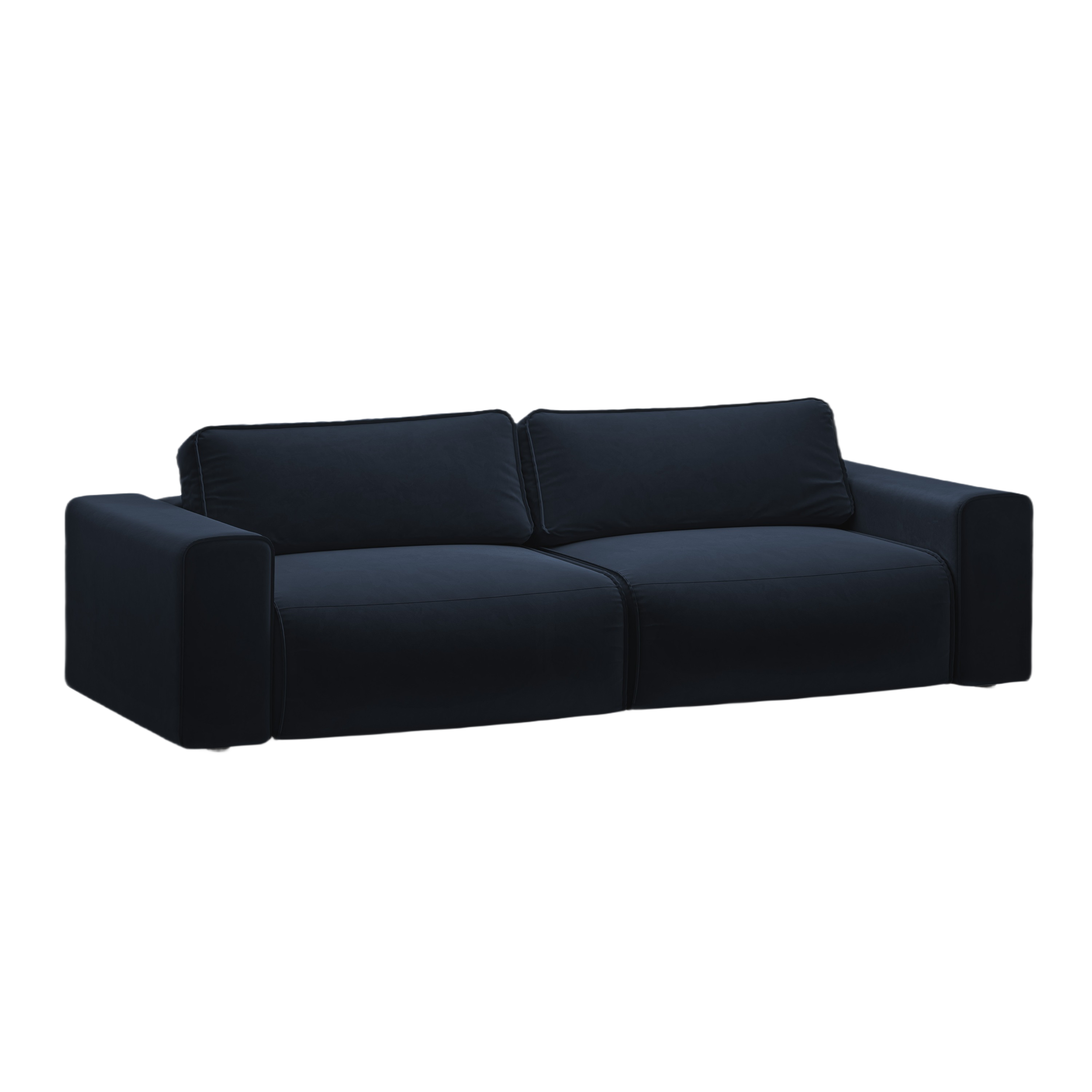 Velvet 3-seater sofa with sleeping function VICTOR navy blue