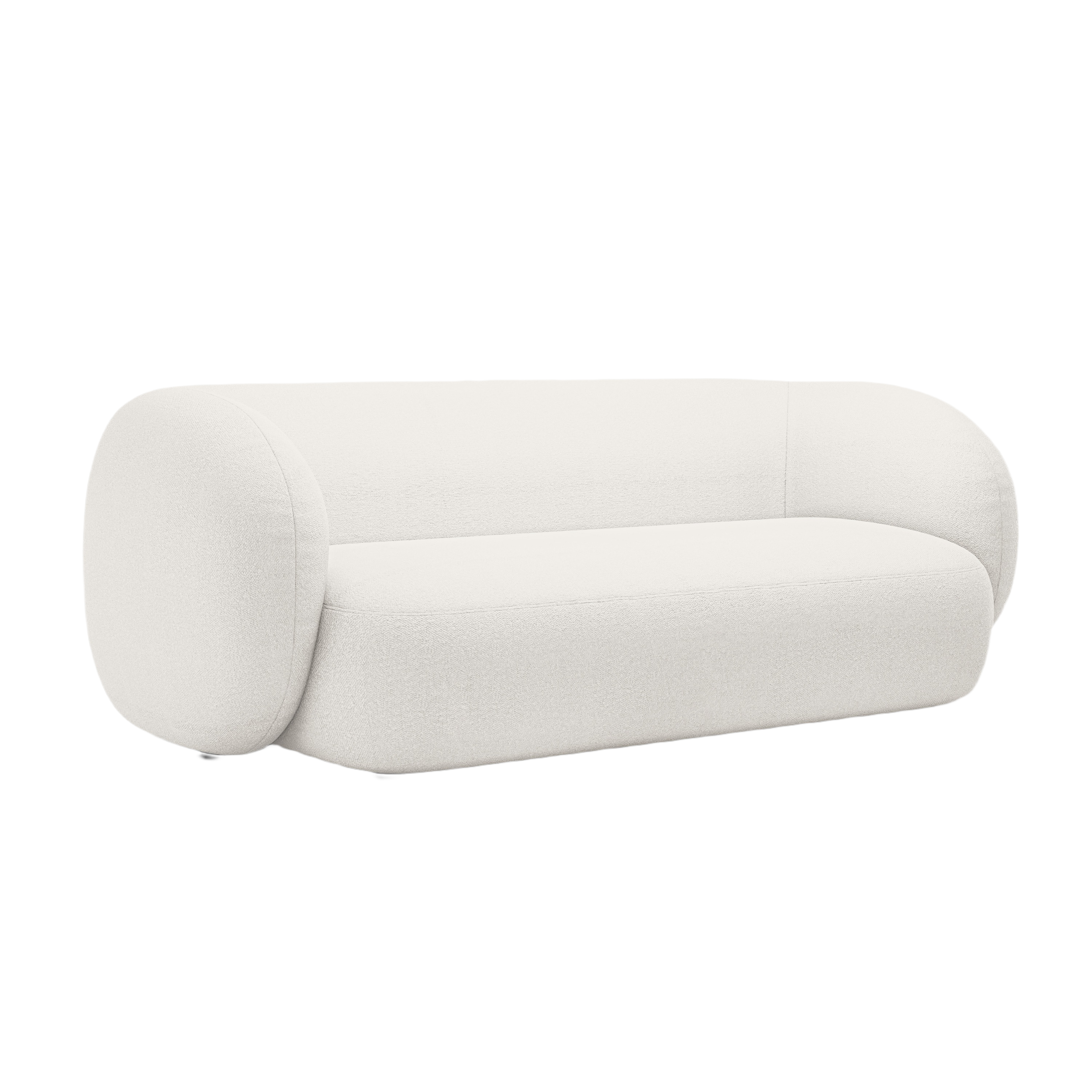 3-seater Sofa KATE white boucle