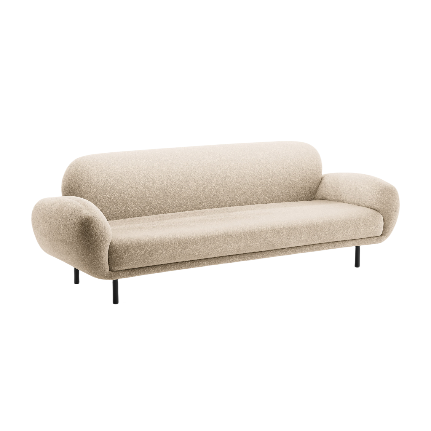 3-seater Sofa POPPY beige boucle