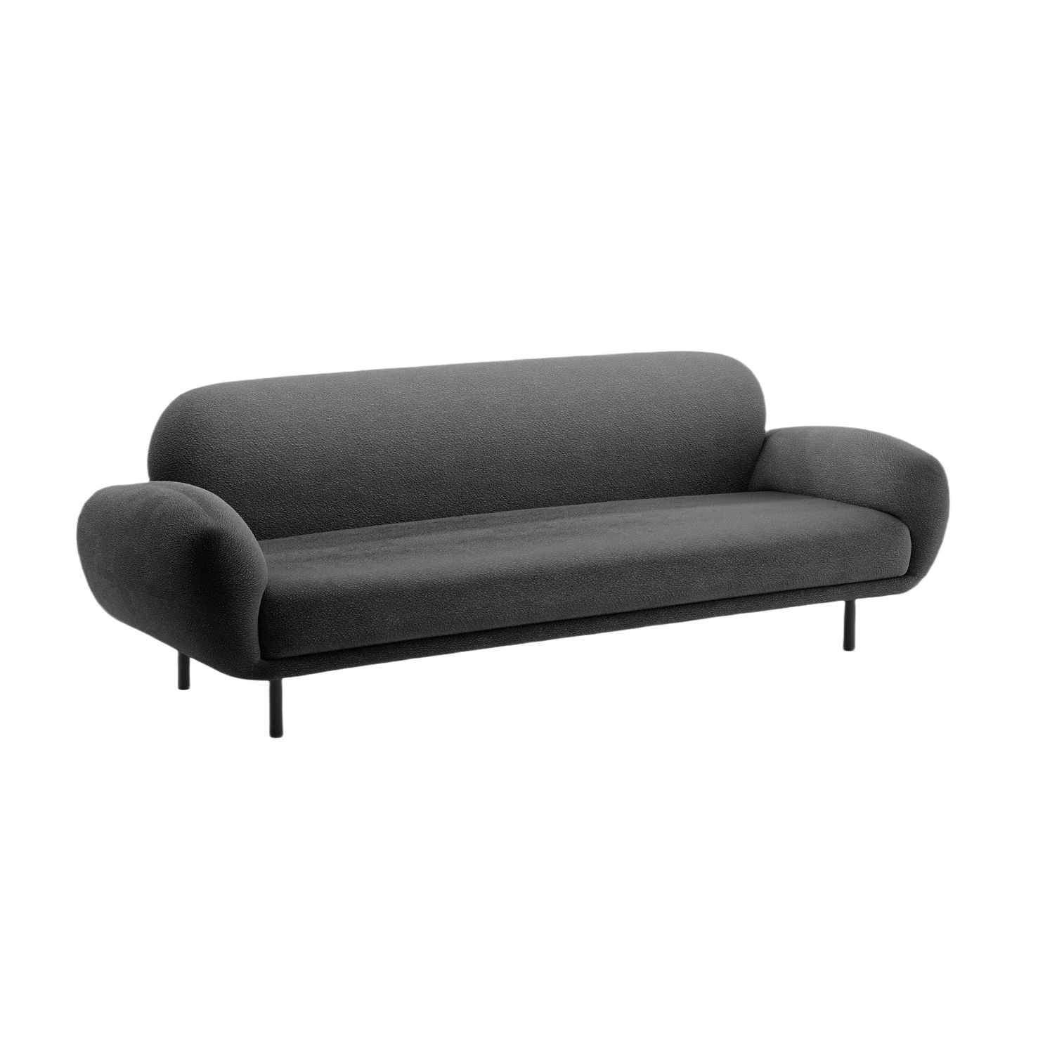 3-seater Sofa POPPY dark gray boucle