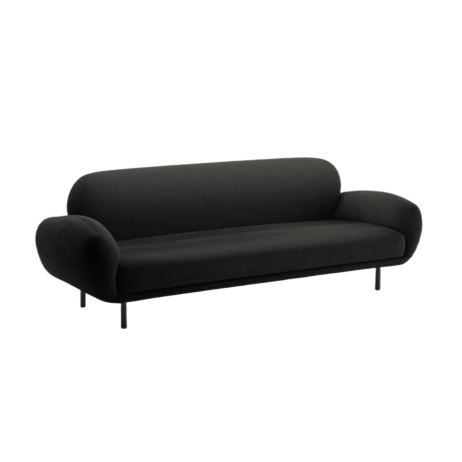 Sofa 3-Sitzer POPPY schwarz Boucle