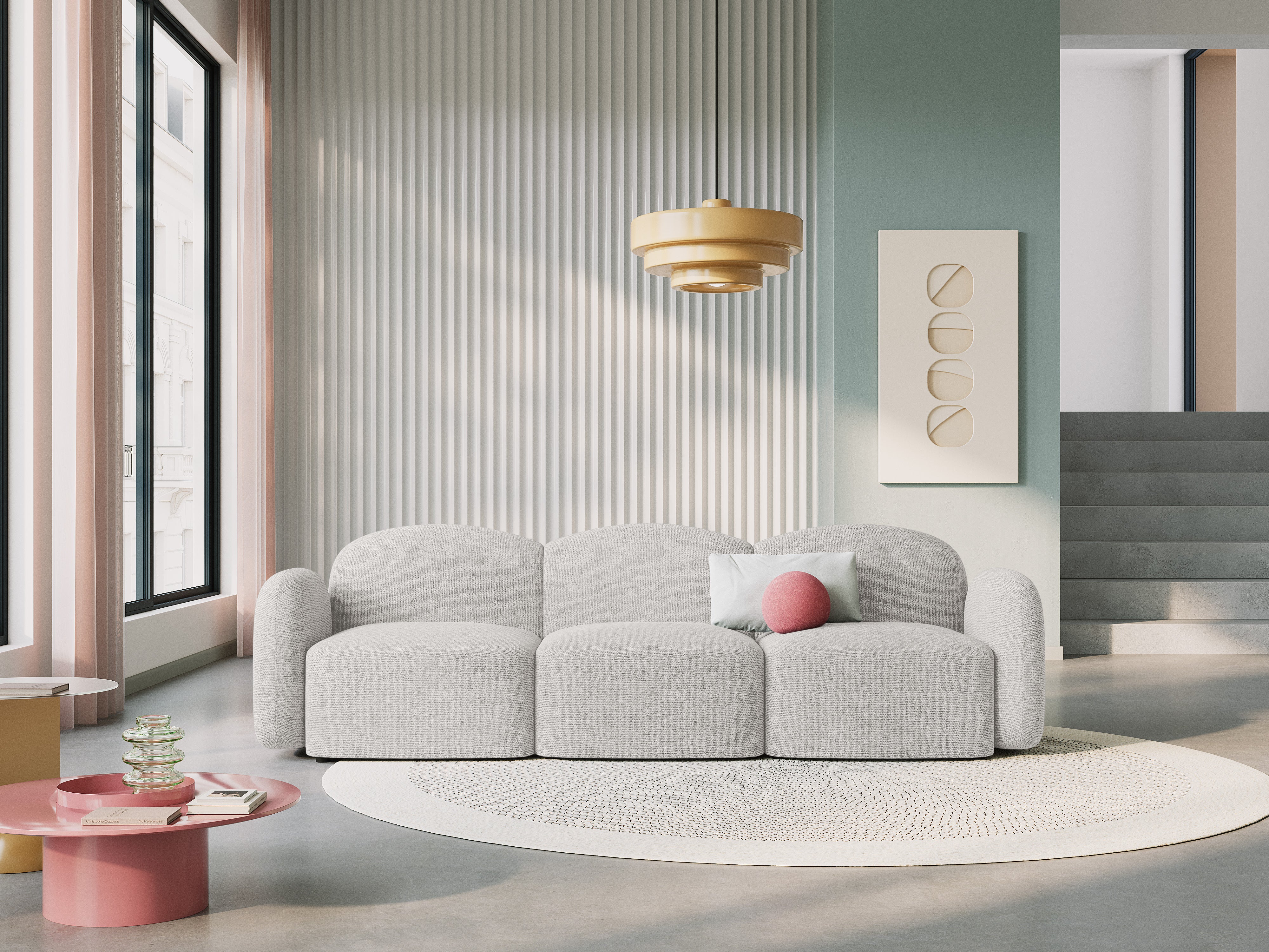 Sofa 3-osobowa BLAIR szenil jasnoszary melanż Micadoni Eye on Design