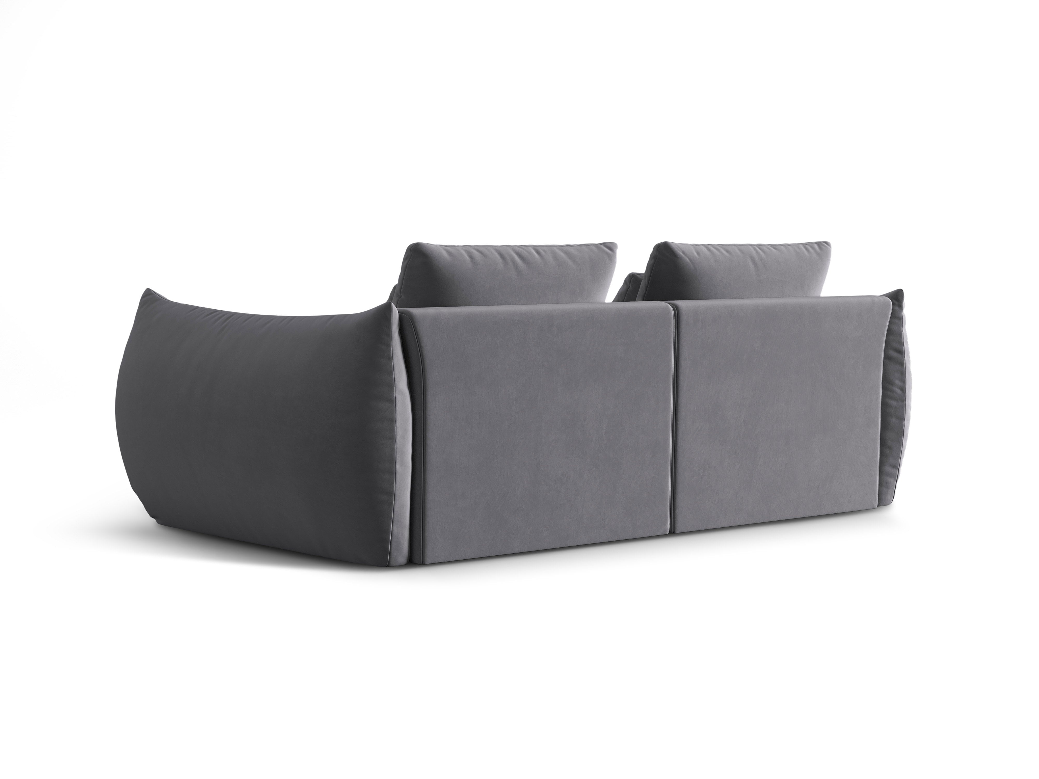 Dunkelgraues 3-Sitzer-Samtsofa