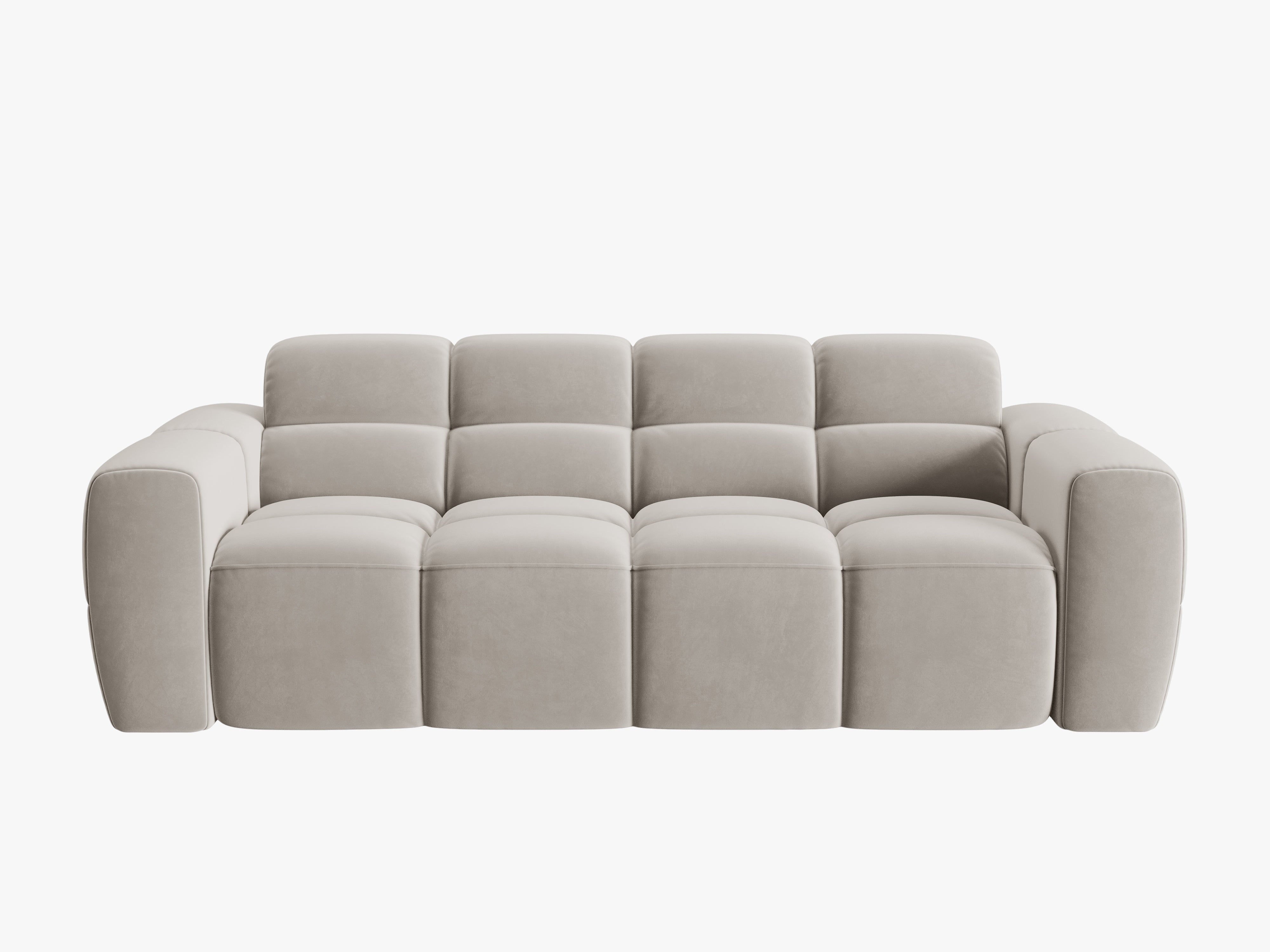 Sofa aksamitna 3-osobowa LISA jasnobeżowy