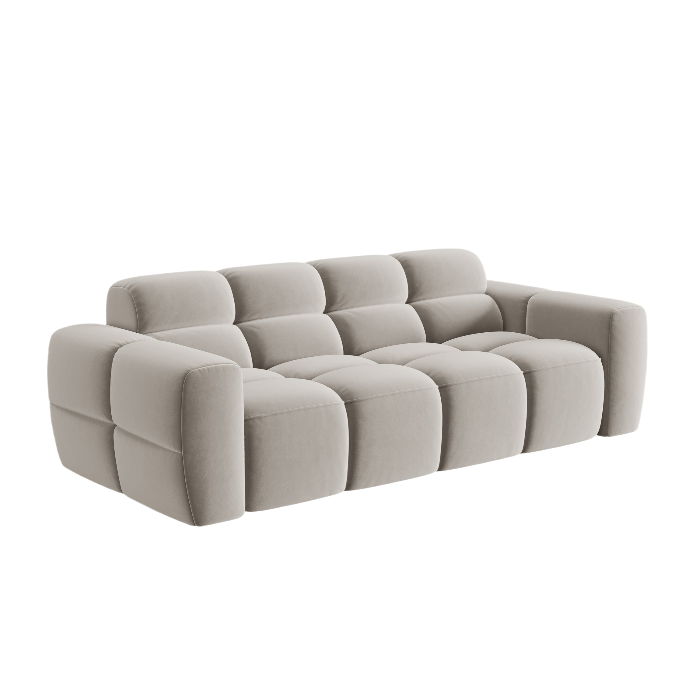 Sofa aksamitna 3-osobowa LISA jasnobeżowy