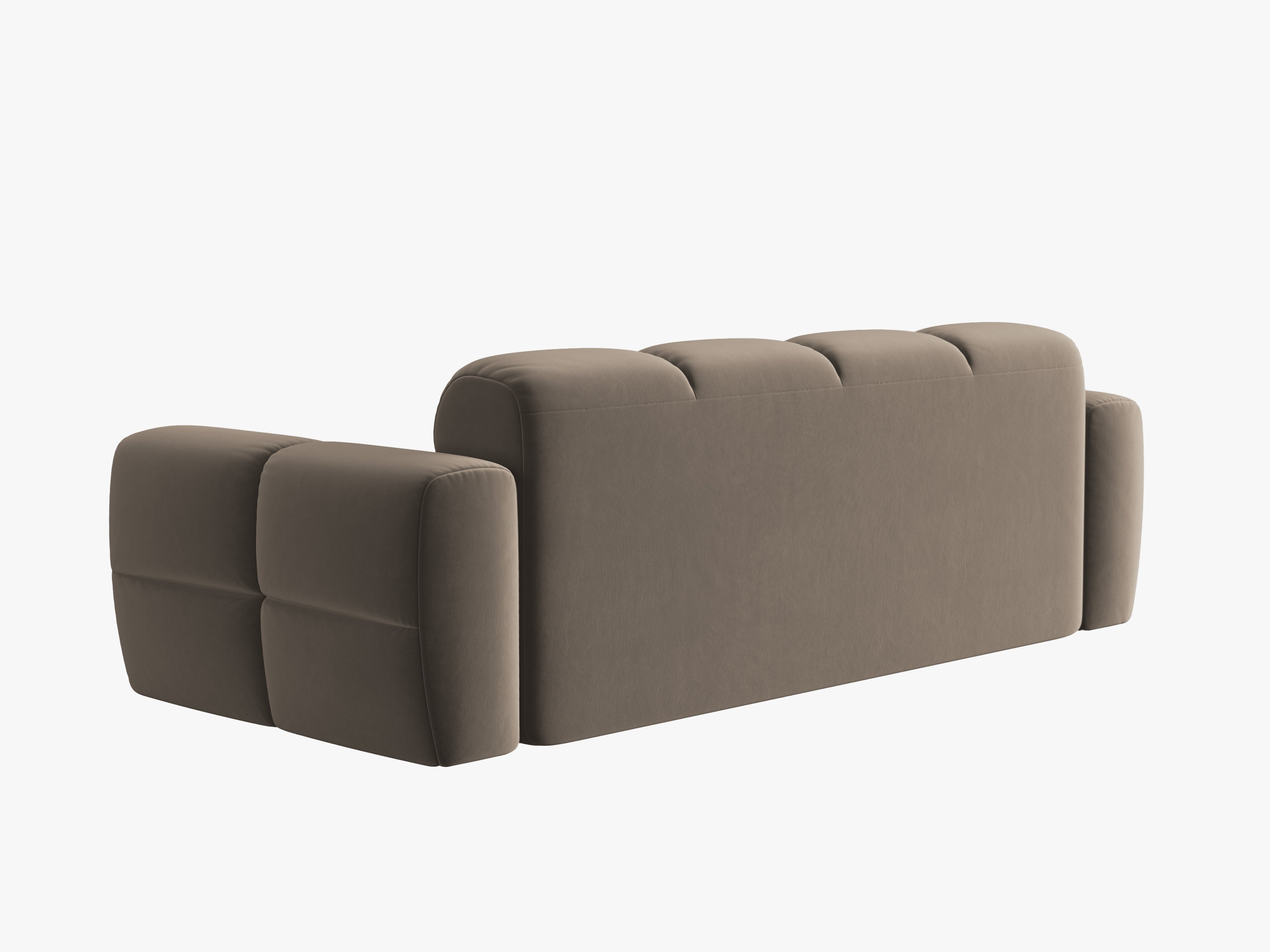 Sofa aus Samt 3-sitzig LISA hellbraun