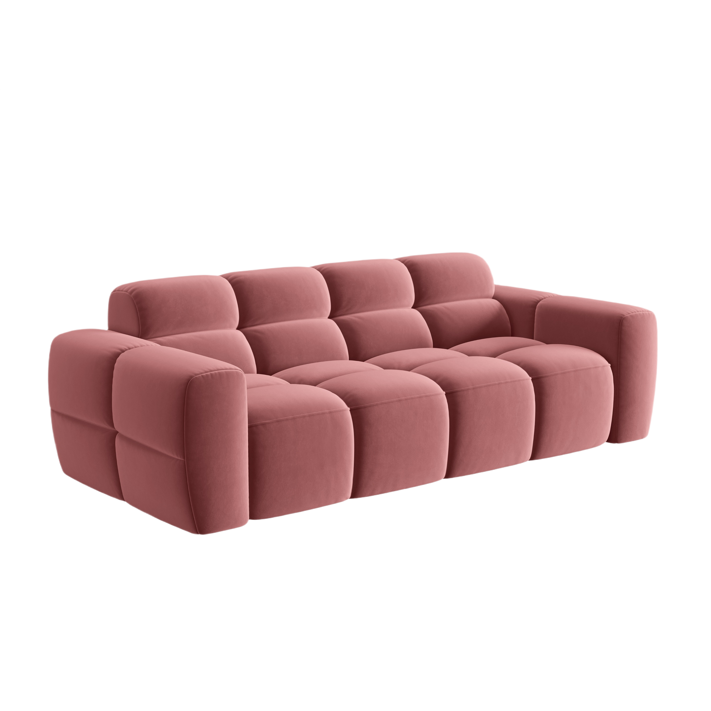 Sofa aksamitna 3-osobowa LISA różowy