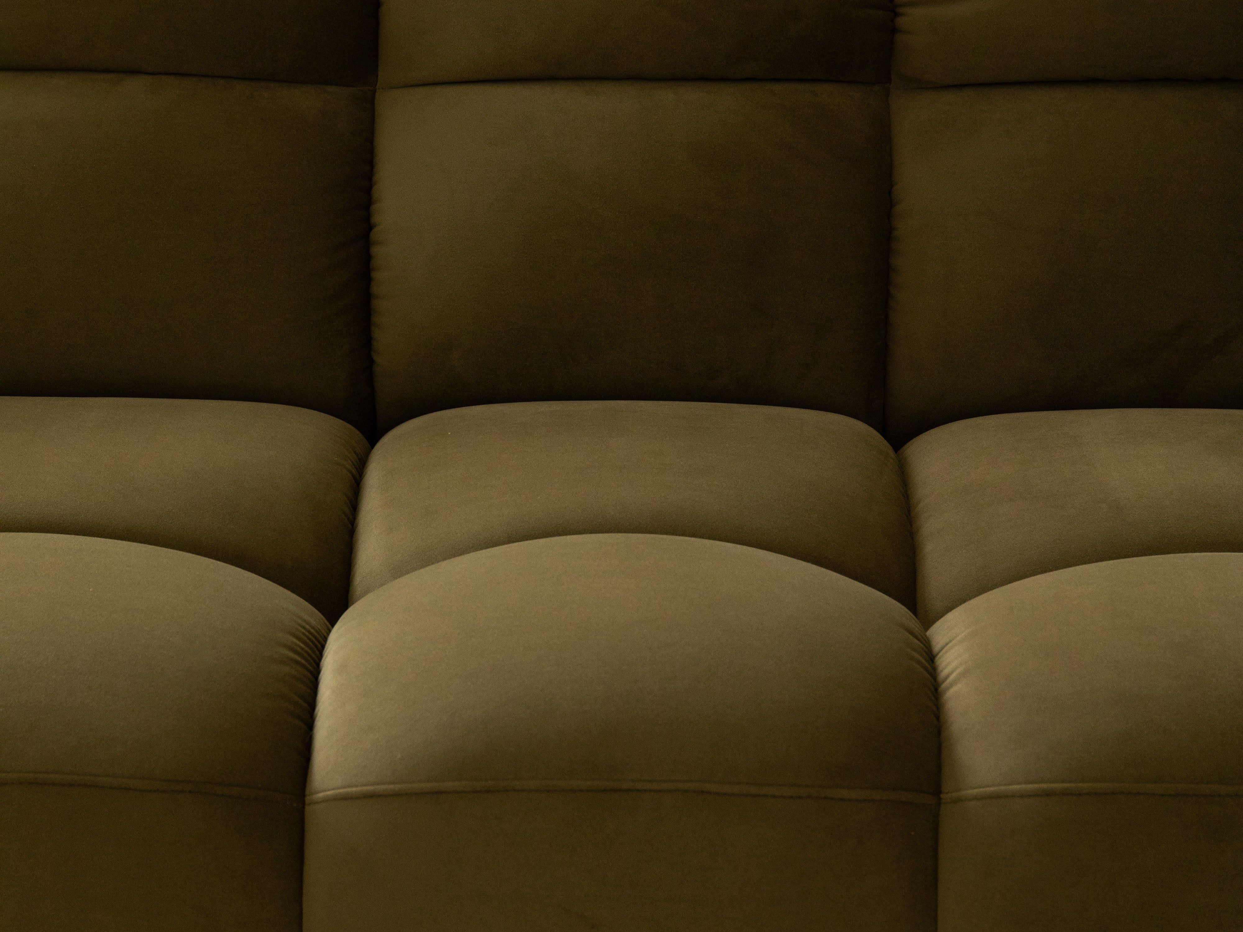 Sofa aus Samt 3-sitzig LISA hellbraun