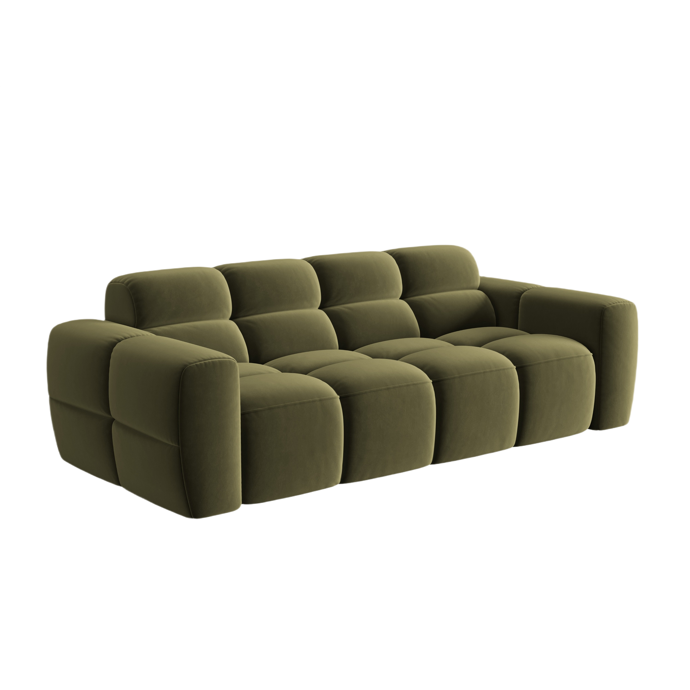 Sofa aksamitna 3-osobowa LISA zielony