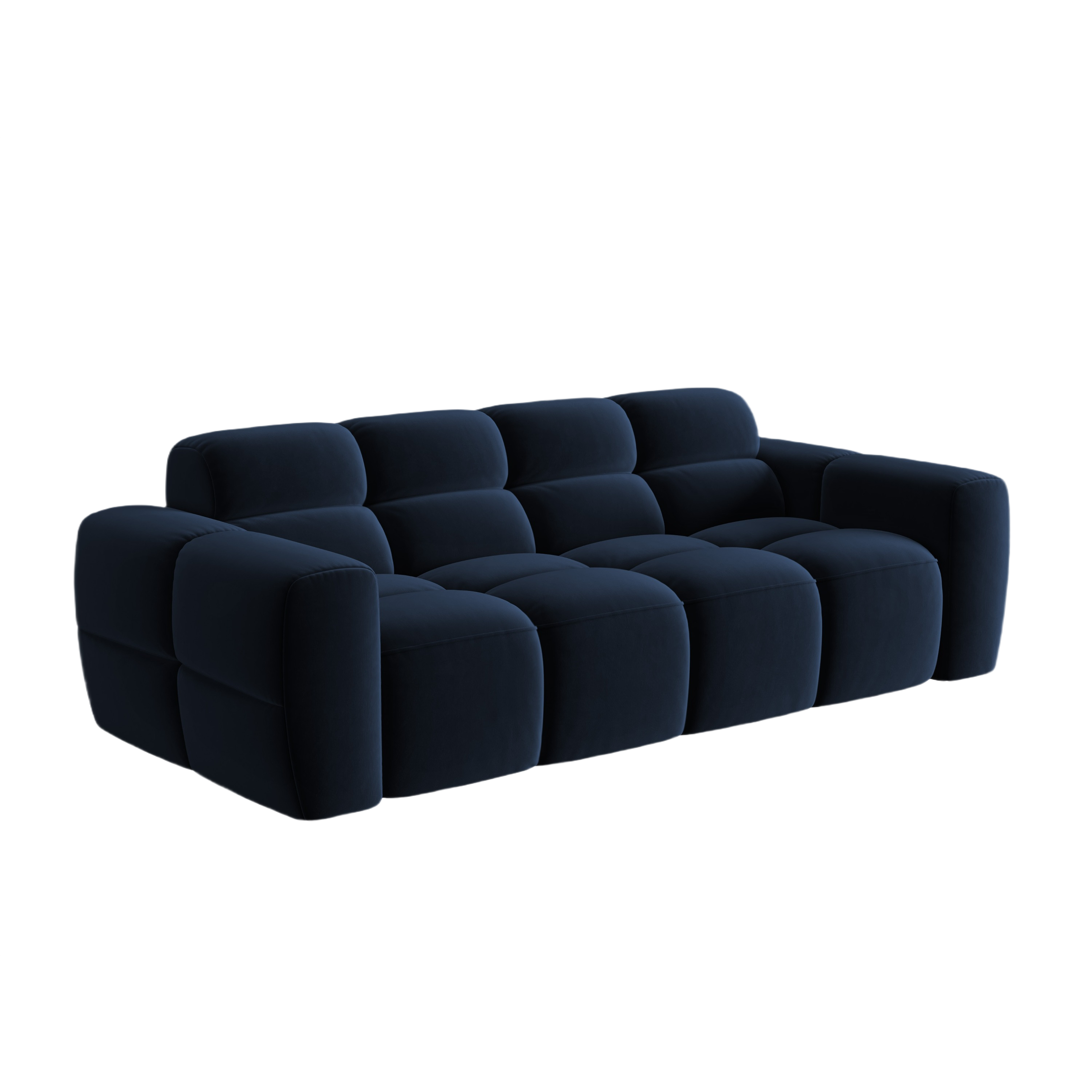 Sofa aus Samt 3-sitzig LISA königsblau