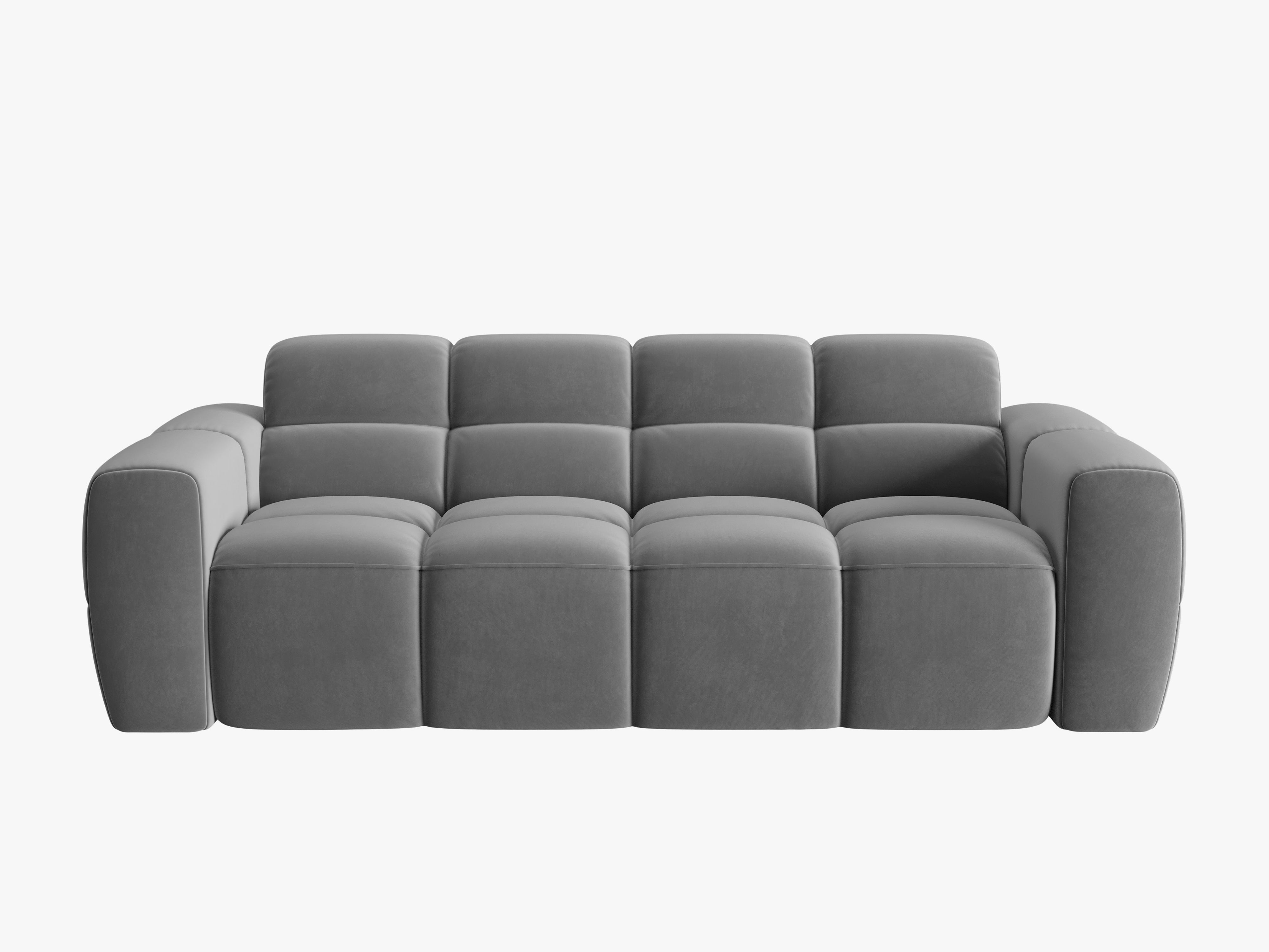 Sofa aksamitna 3-osobowa LISA jasnoszary