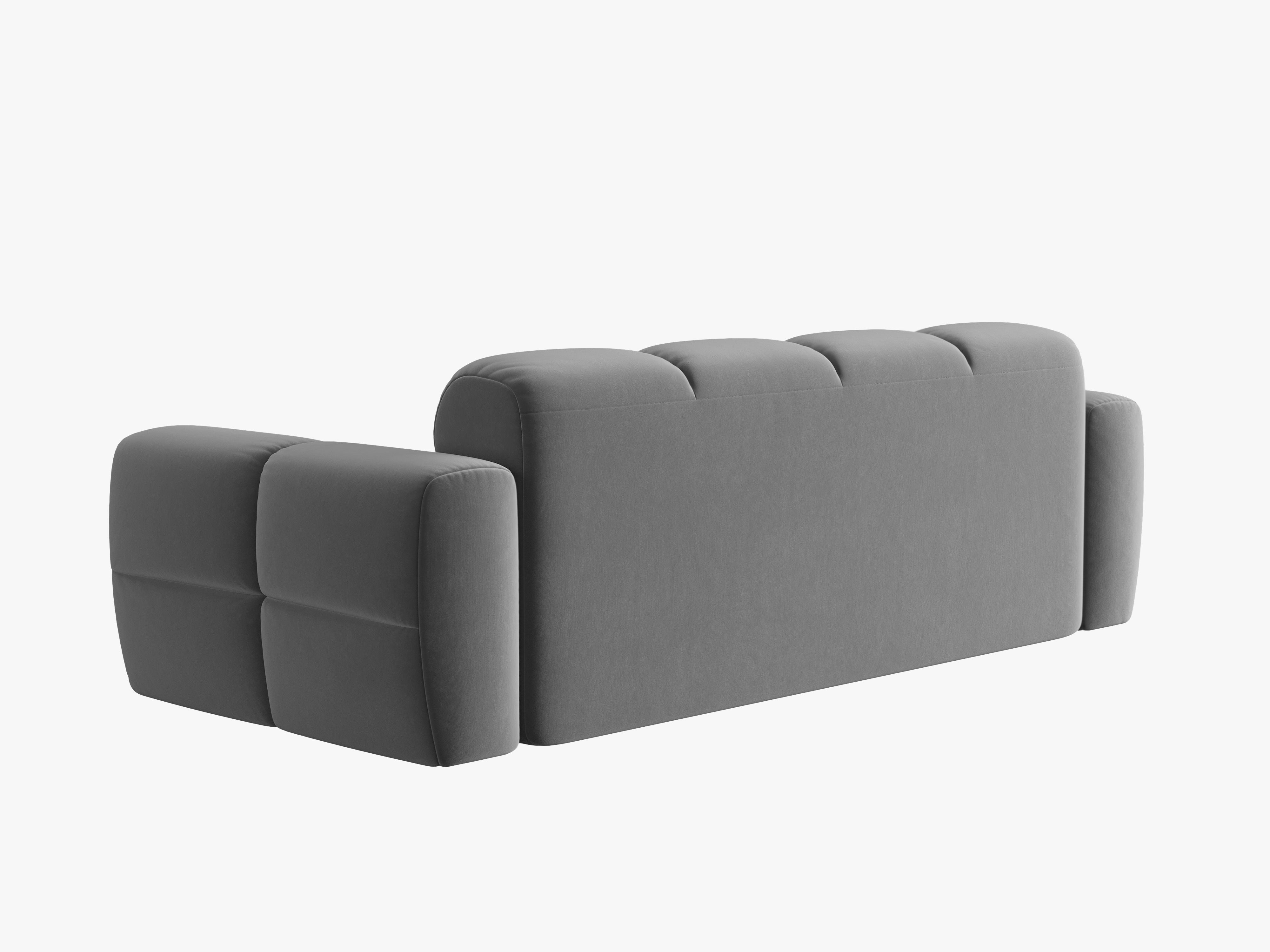 Sofa aksamitna 3-osobowa LISA jasnoszary