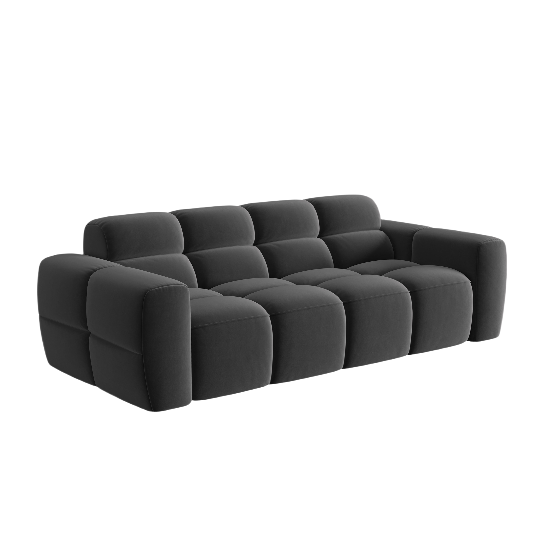Sofa aksamitna 3-osobowa LISA ciemnoszary