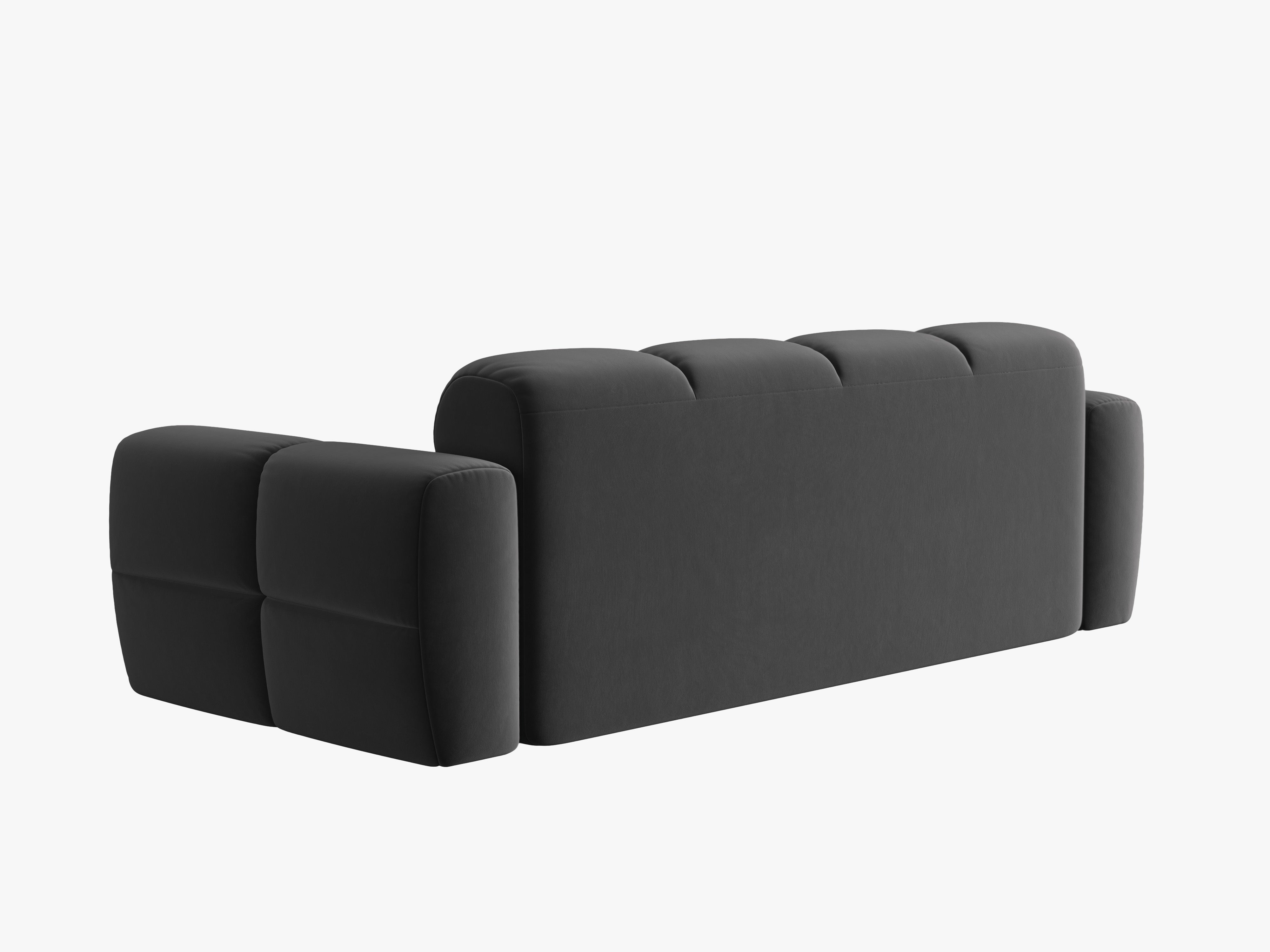 Sofa aksamitna 3-osobowa LISA ciemnoszary