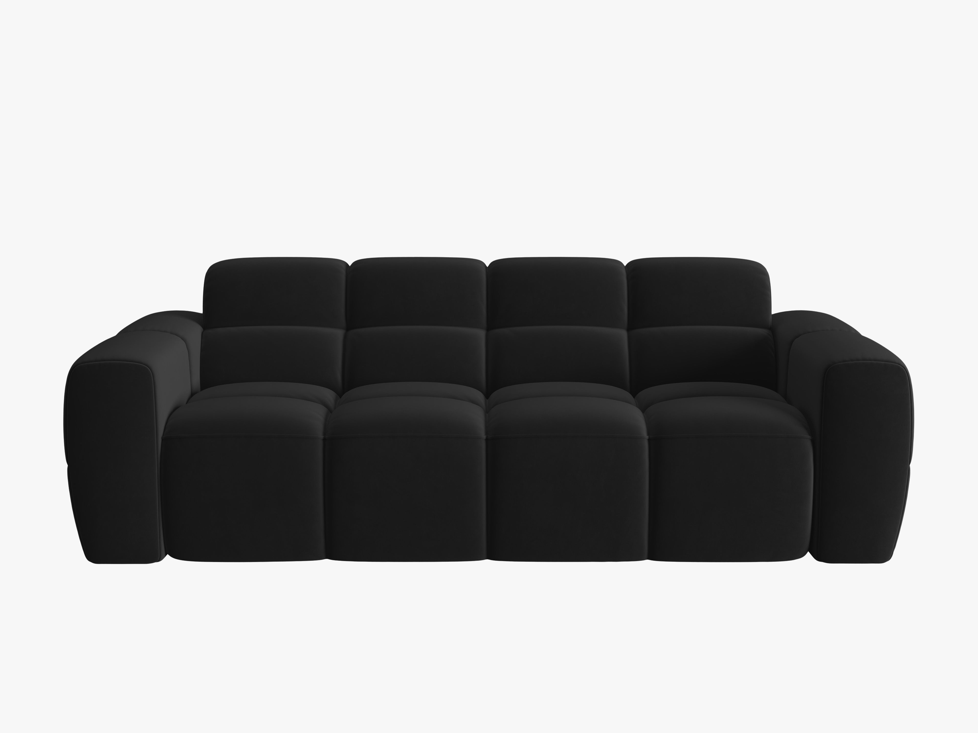 Sofa aksamitna 3-osobowa LISA czarny