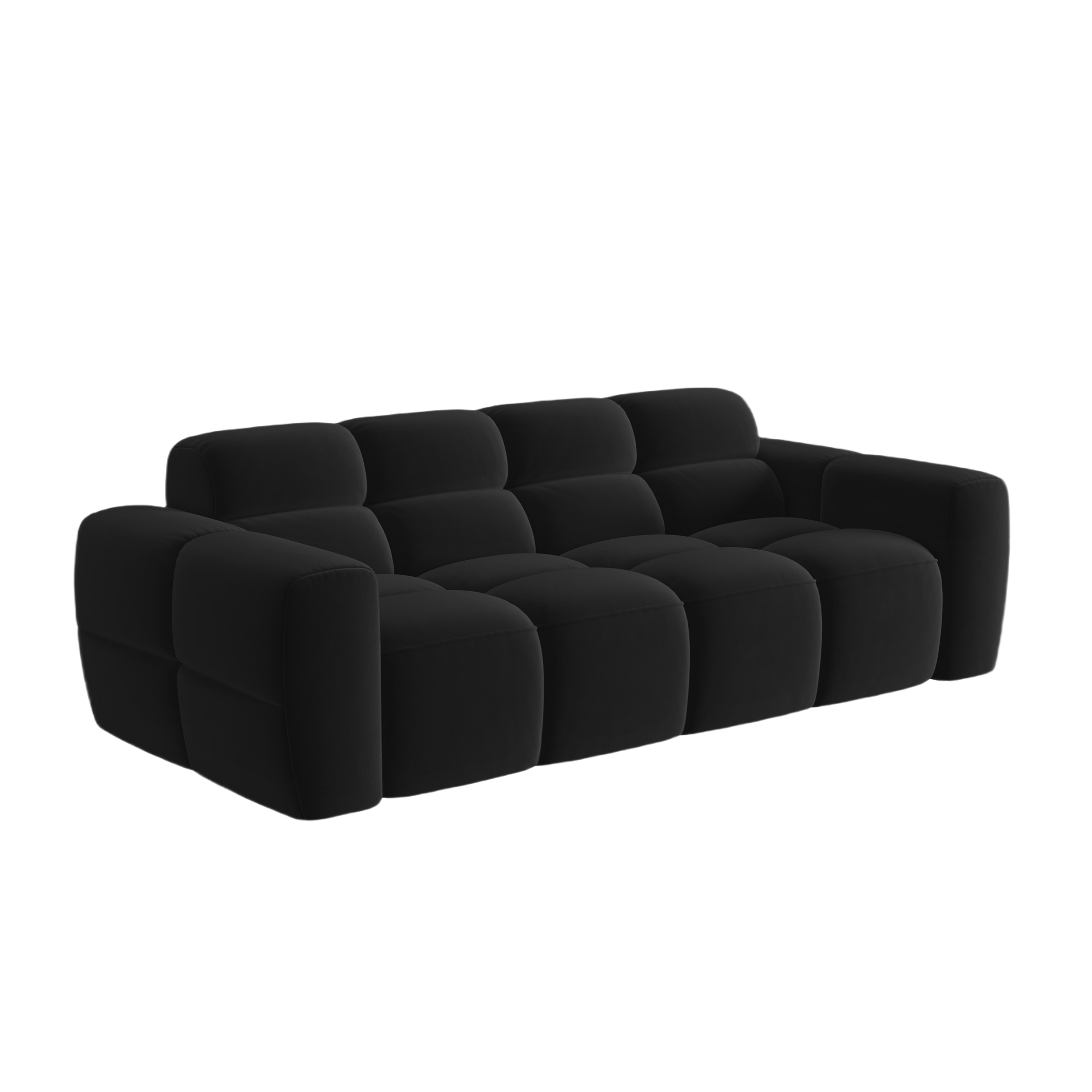 Sofa aksamitna 3-osobowa LISA czarny