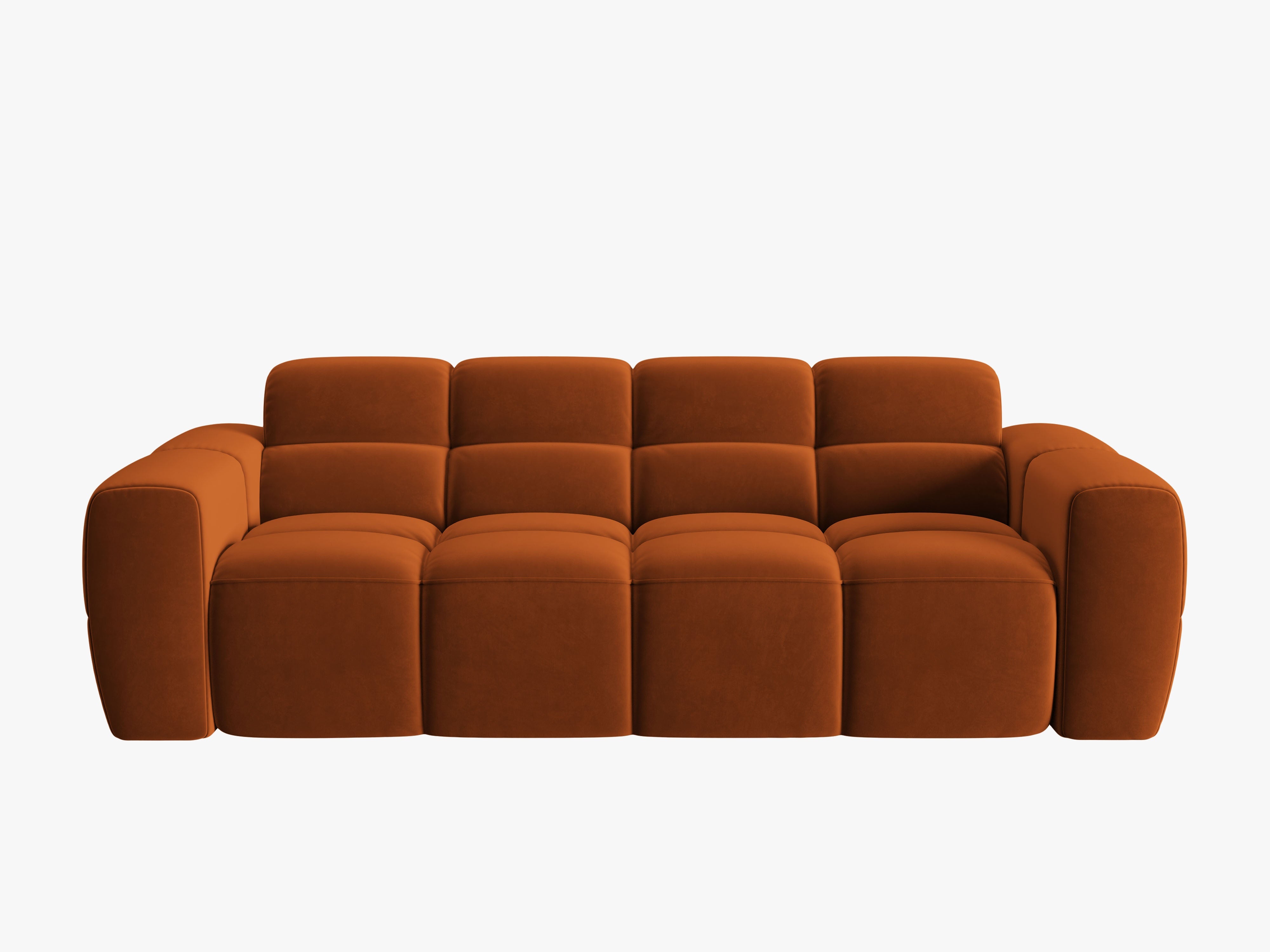 Sofa aus Samt 3-sitzig LISA terrakotta