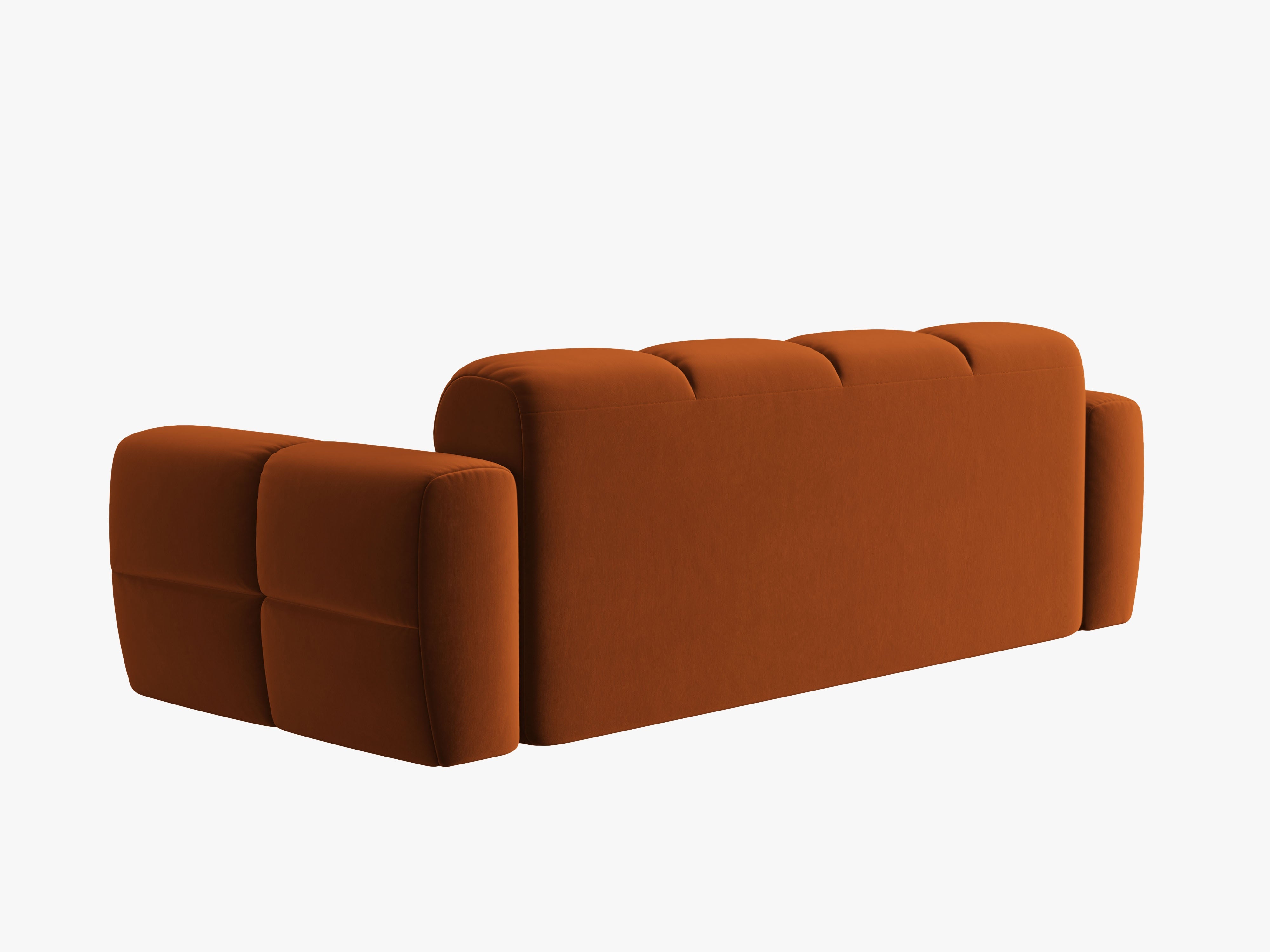 Sofa aus Samt 3-sitzig LISA terrakotta