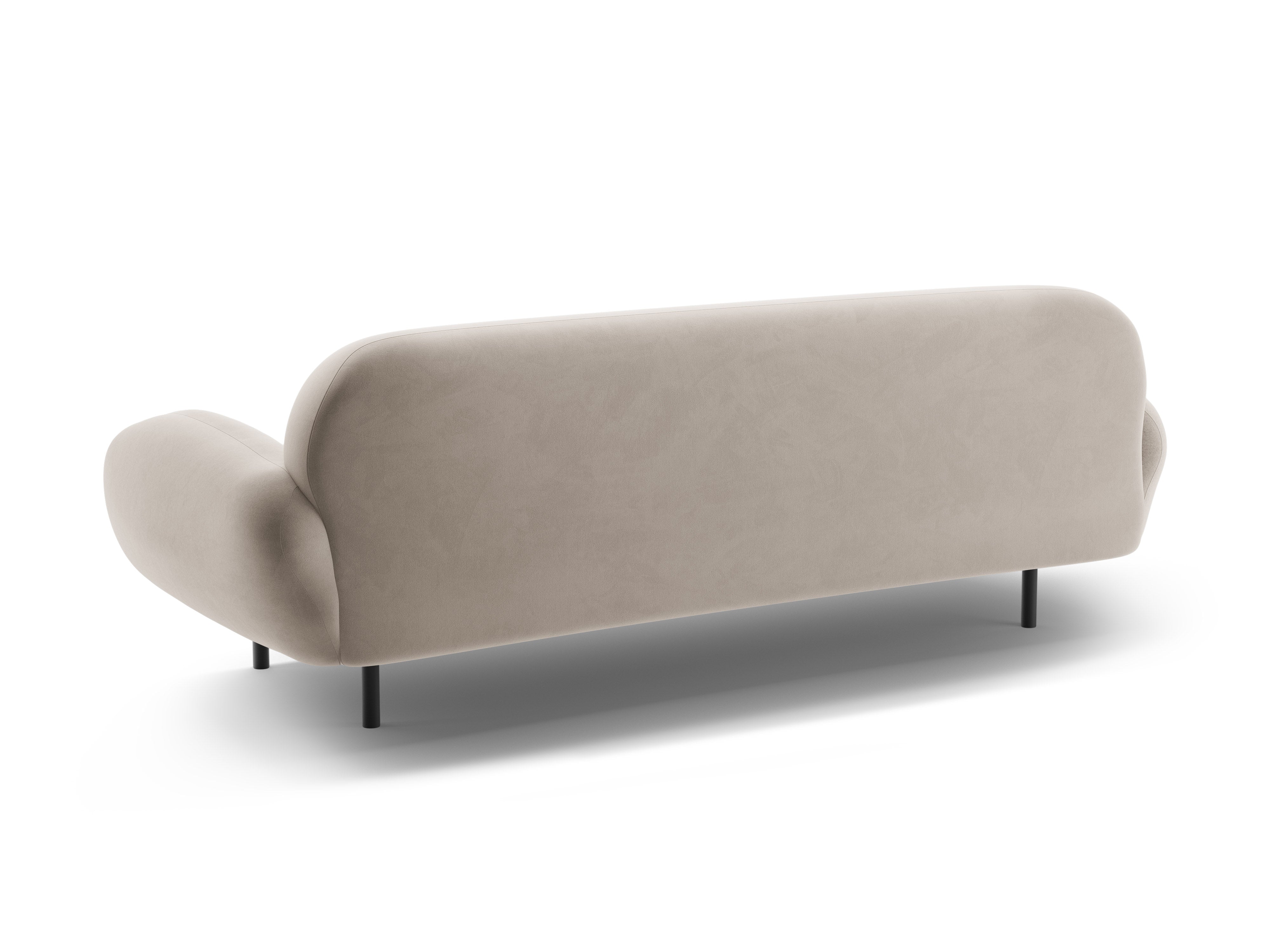 Velvet 3-Seater Sofa POPPY Light Beige