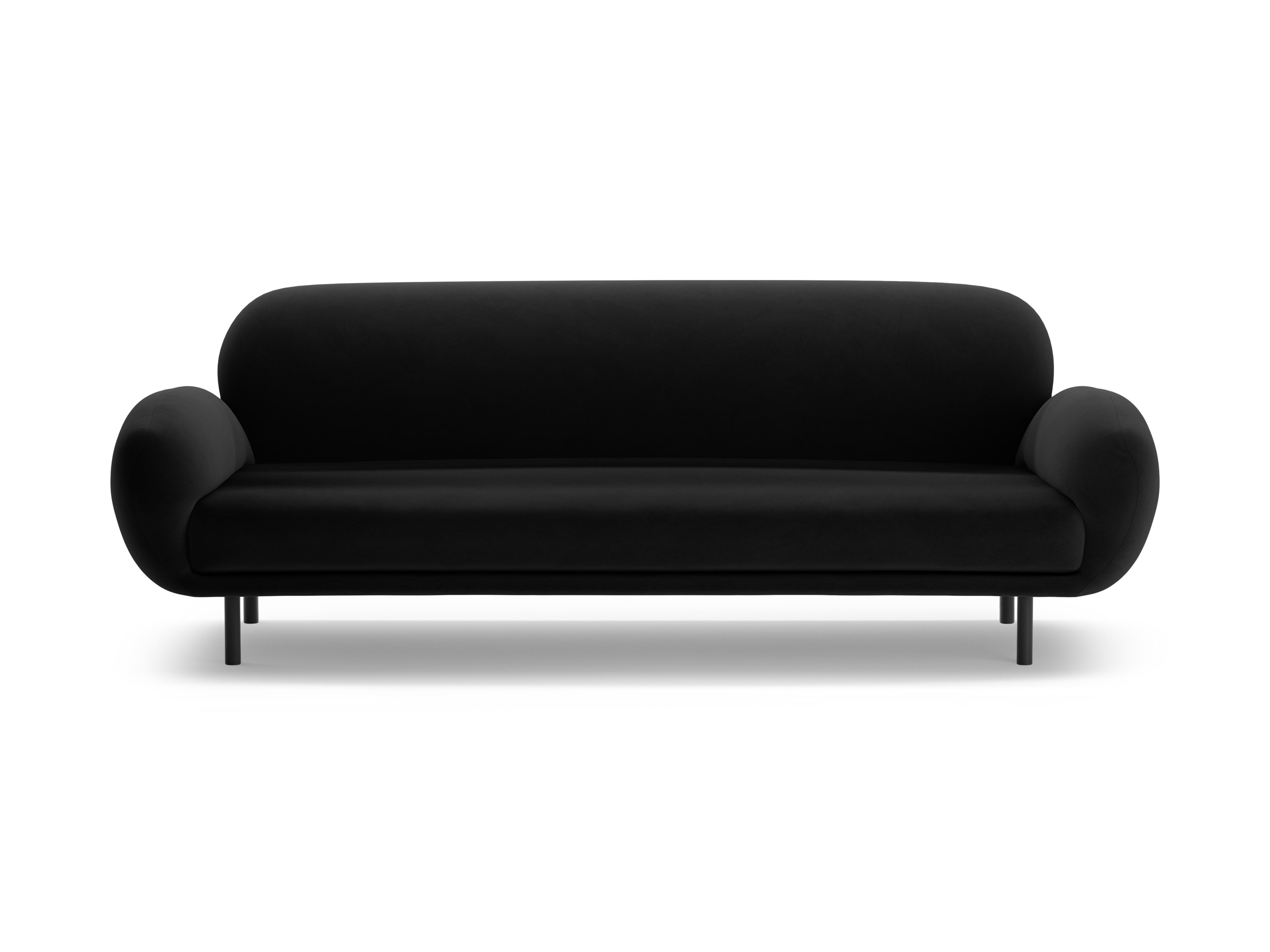 Sofa aus Samt 3-sitzig POPPY schwarz