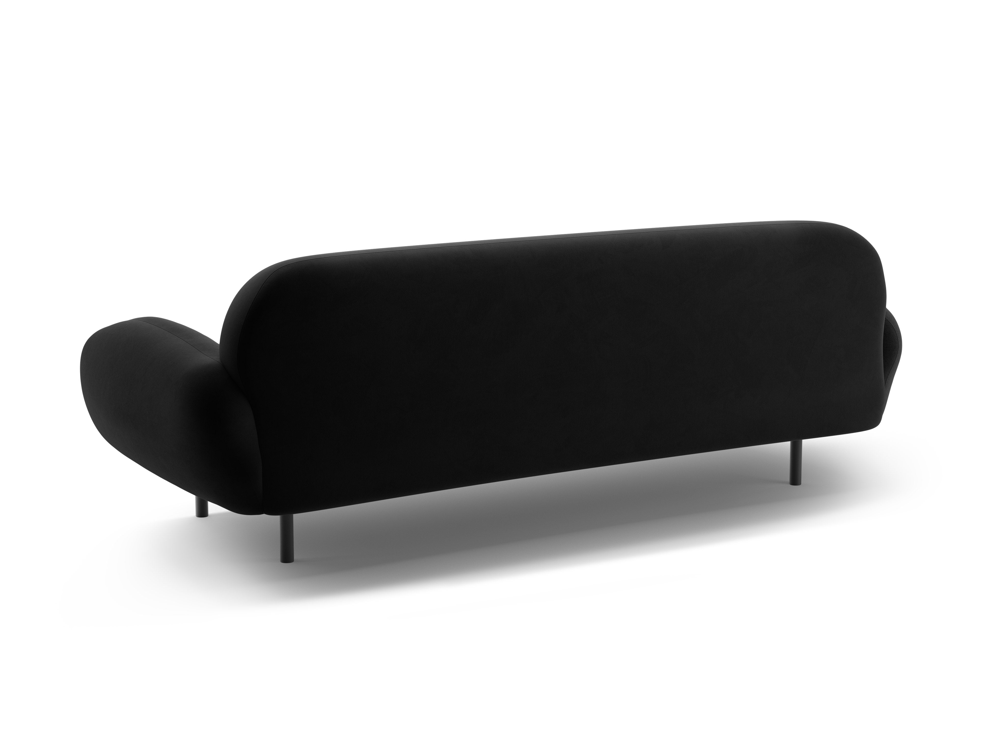 Sofa aus Samt 3-sitzig POPPY schwarz