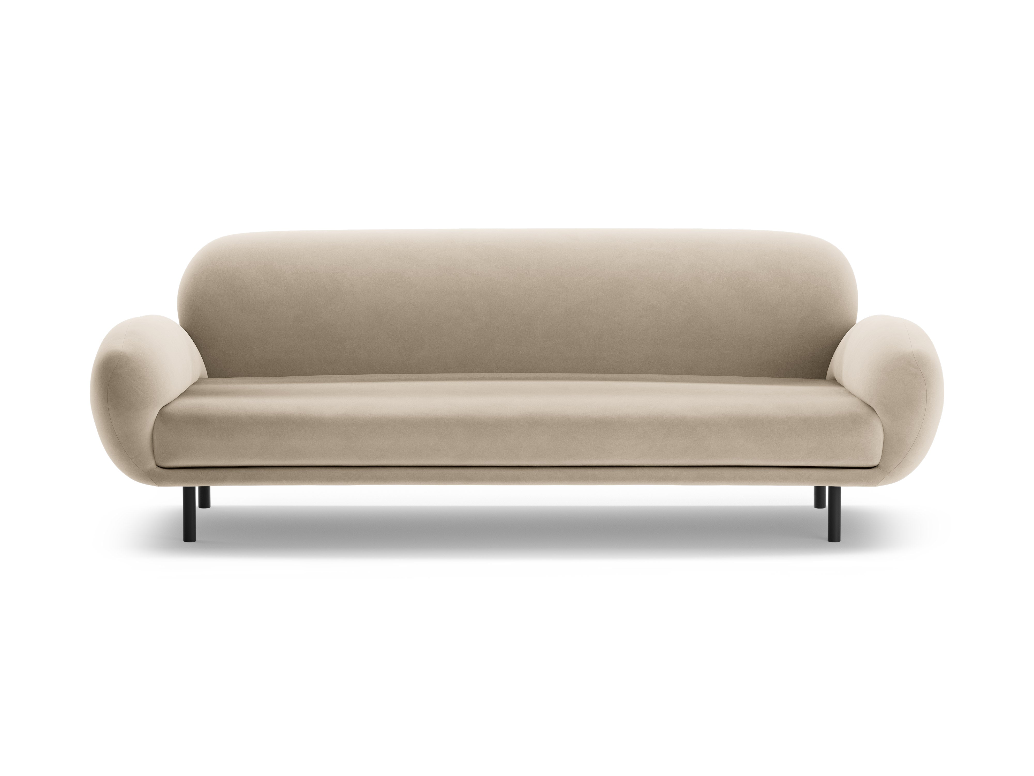 Sofa aus Samt 3-sitzig POPPY ecru