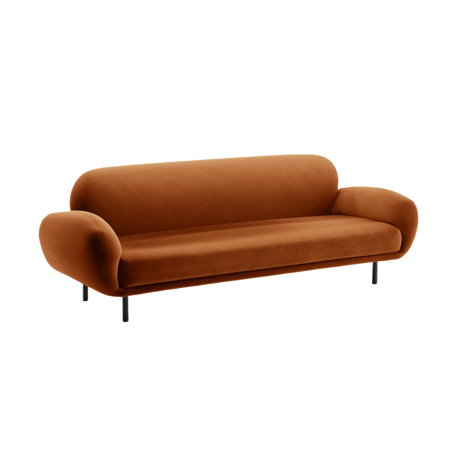 Sofa aus Samt 3-sitzig POPPY terrakotta