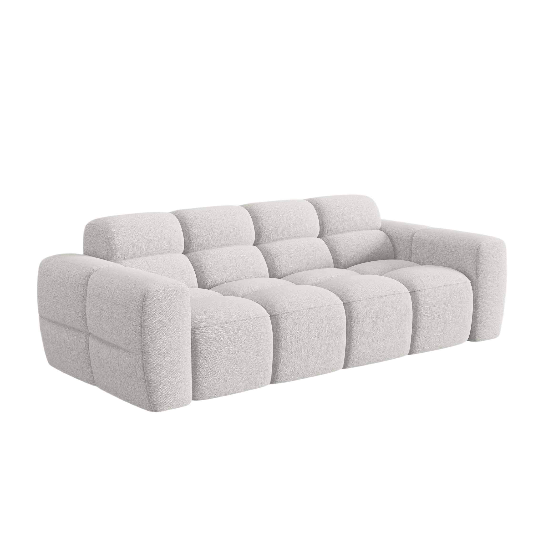 Sofa 3-Sitzer LISA hellgrau Chenille