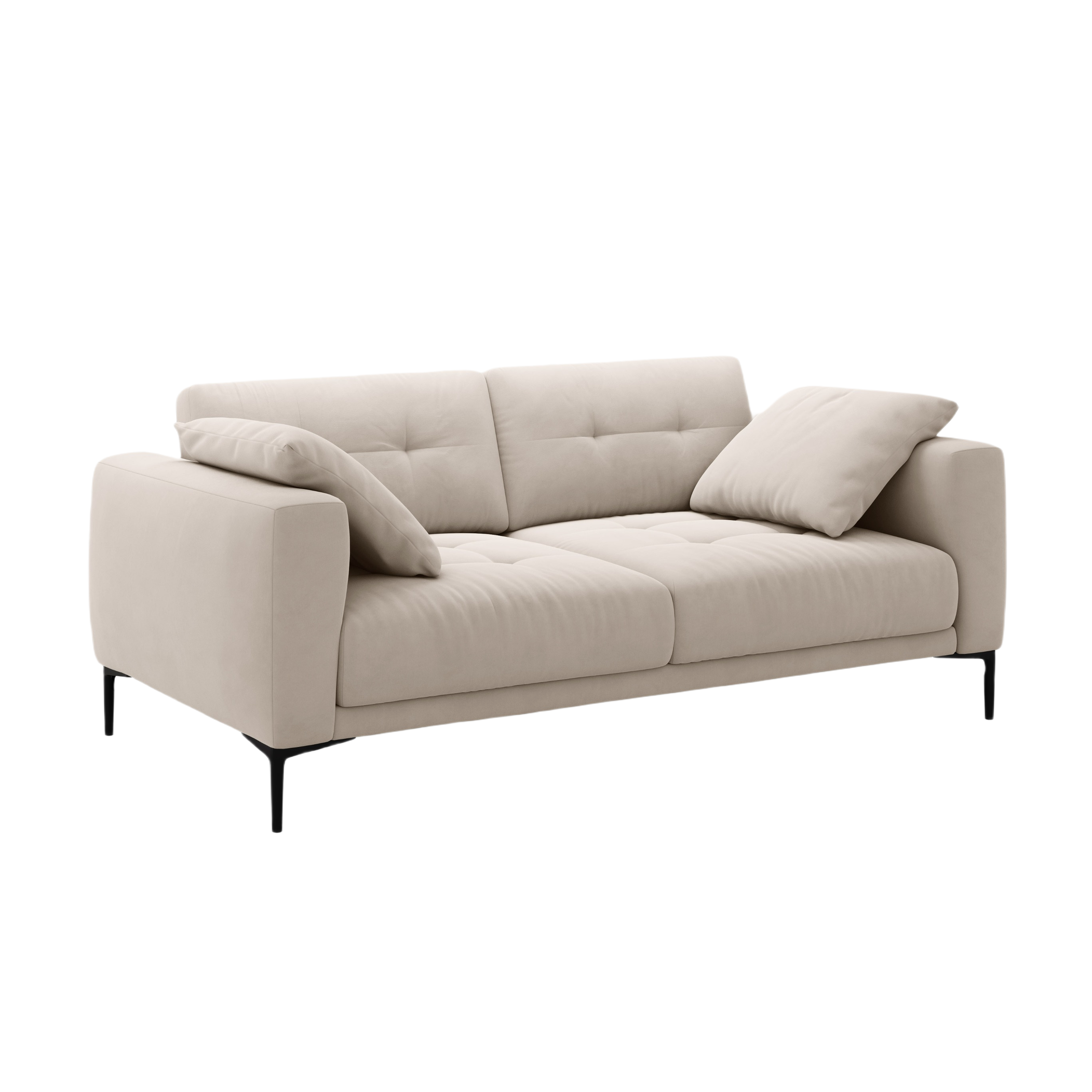 Velvet sofa 3-seater BEMY beige