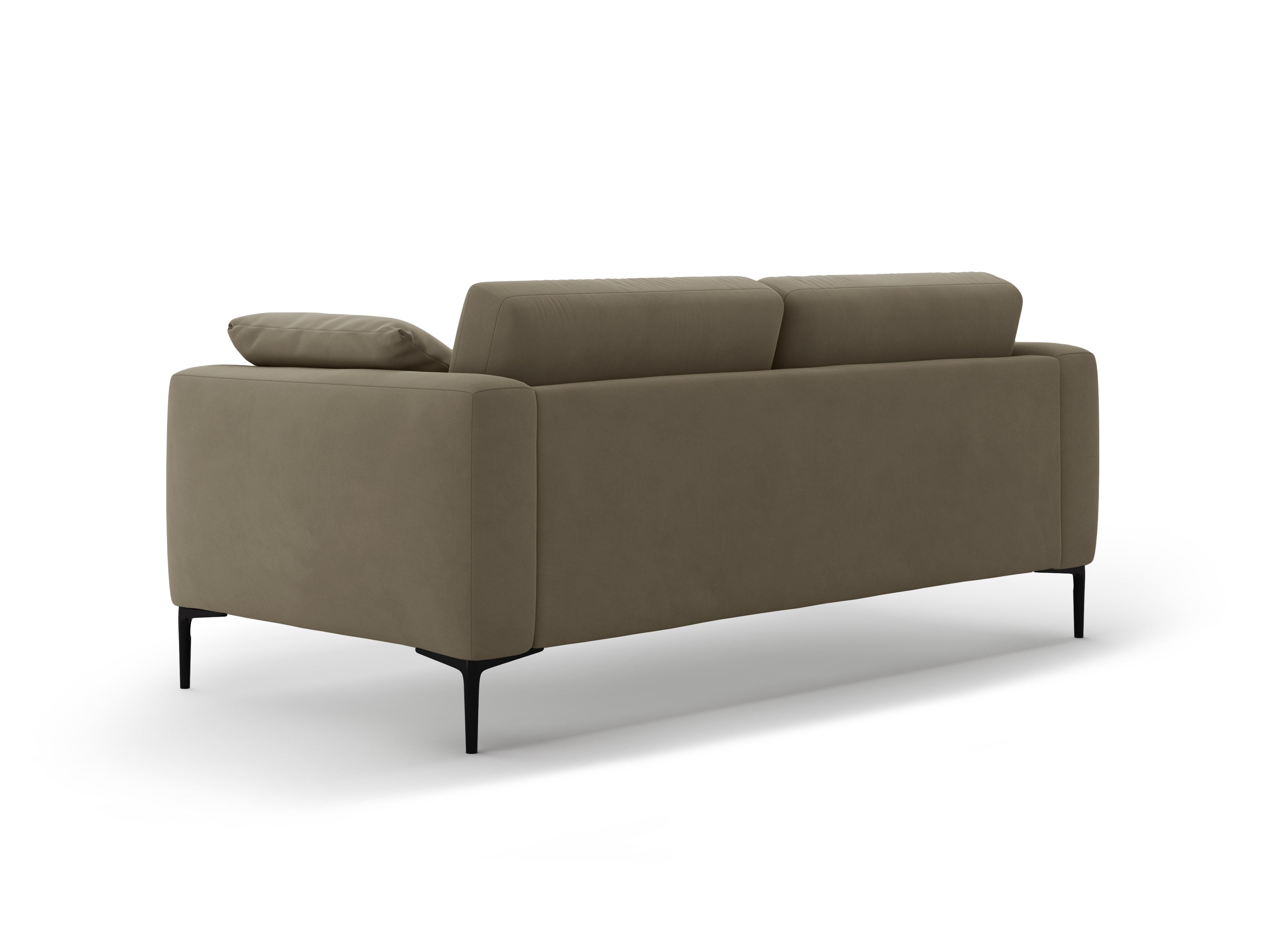 Velvet sofa 3-seater BEMY gray-brown